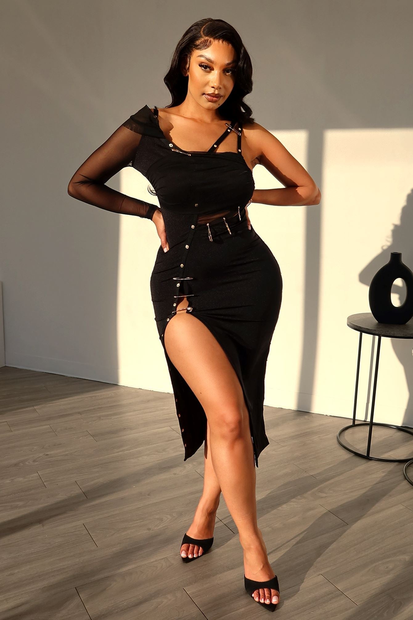 Lets Talk Paperclip Midi Dress