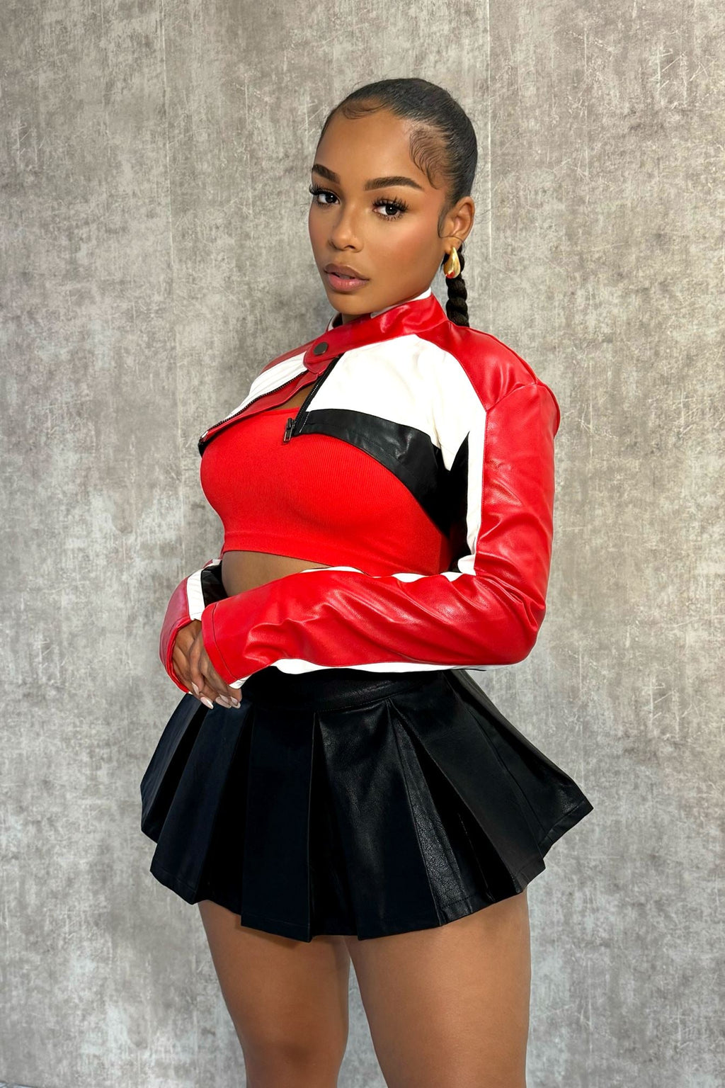 Bittersweet Faux Leather High Crop Jacket