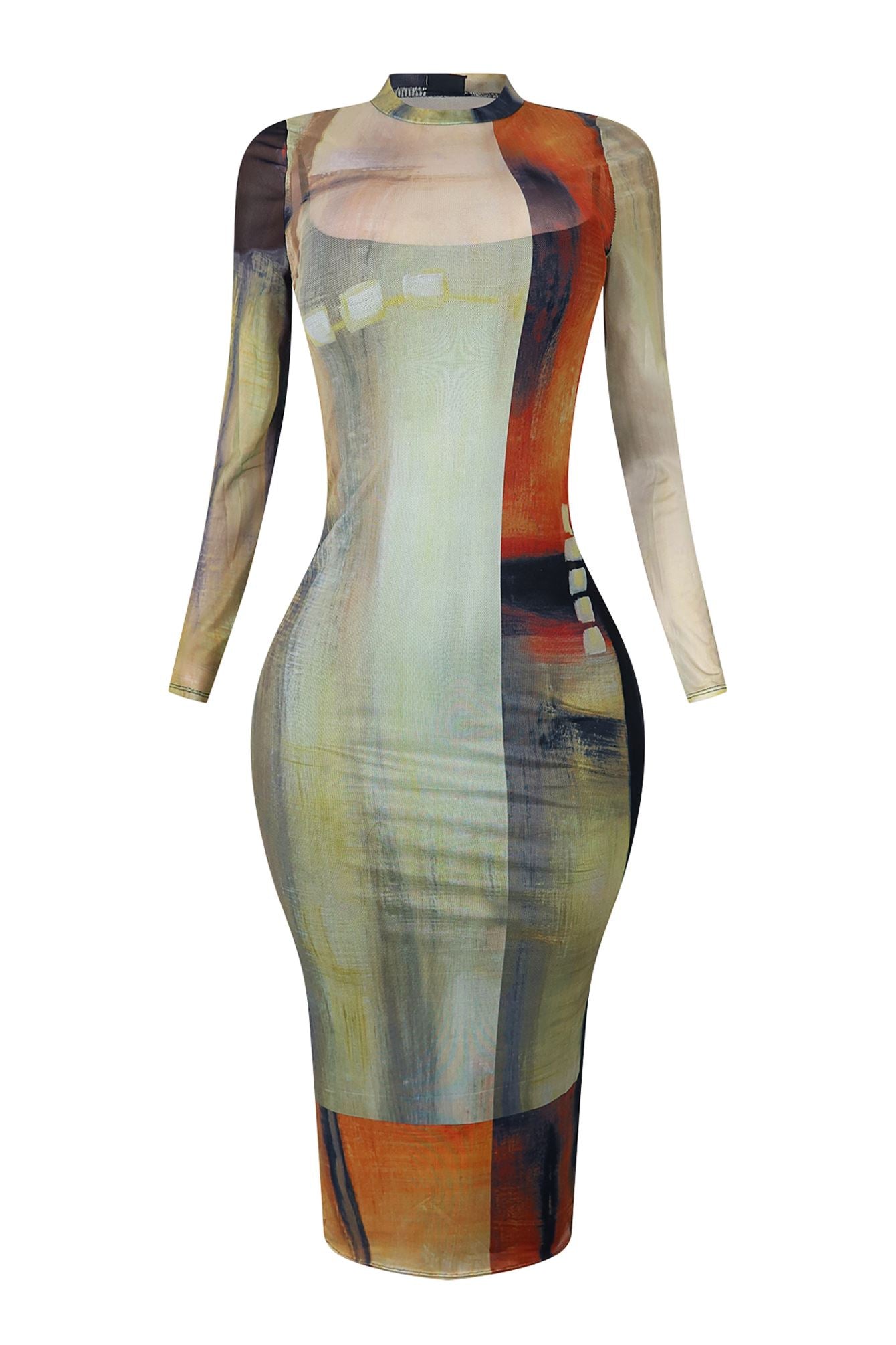 Leah Mesh Print Dress