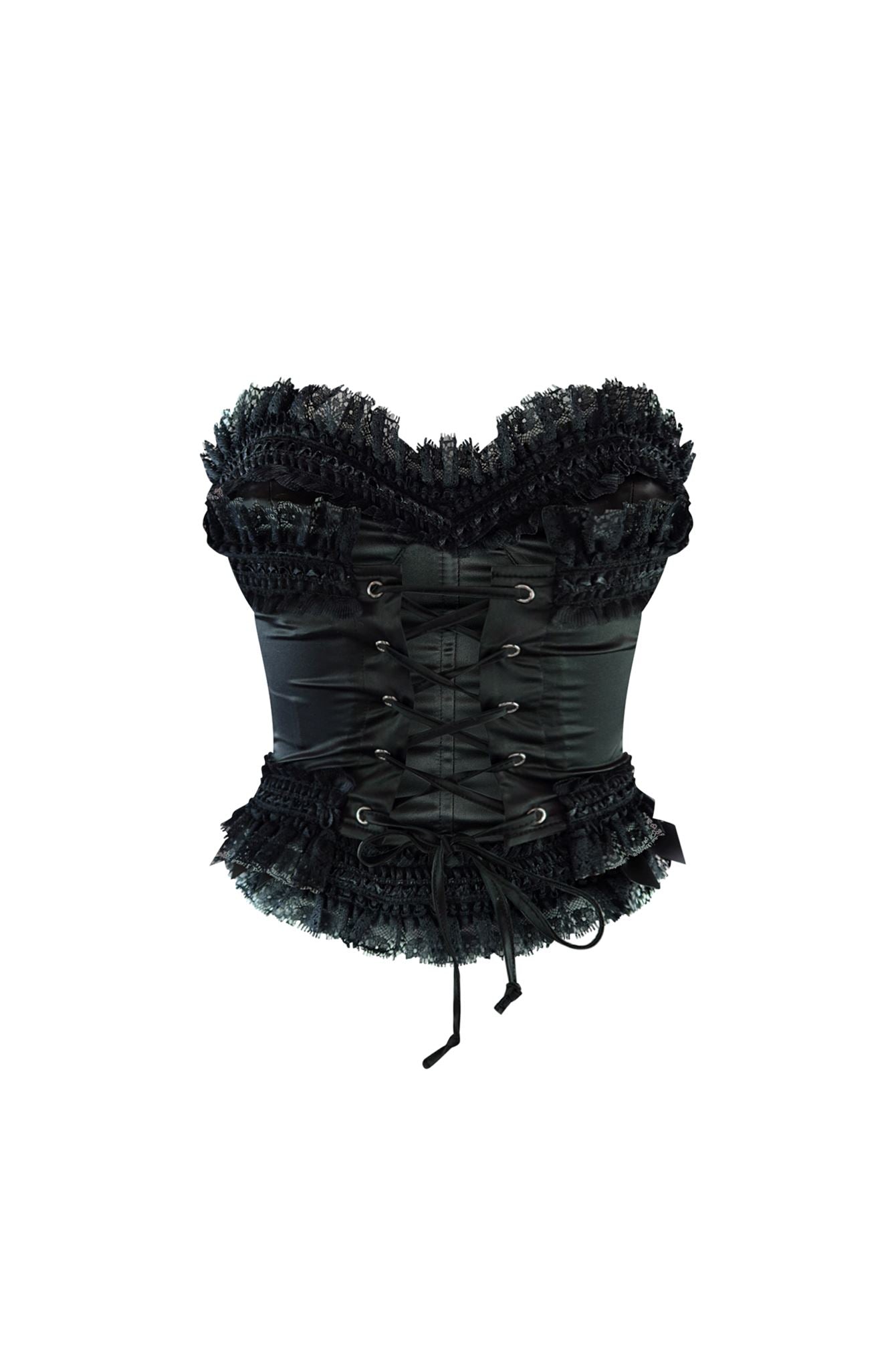 Rococo Lace Trim Satin Corset
