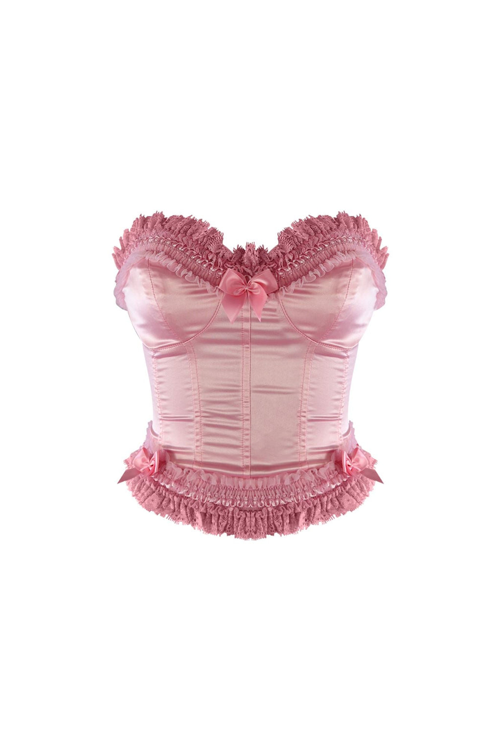 Rococo Lace Trim Satin Corset