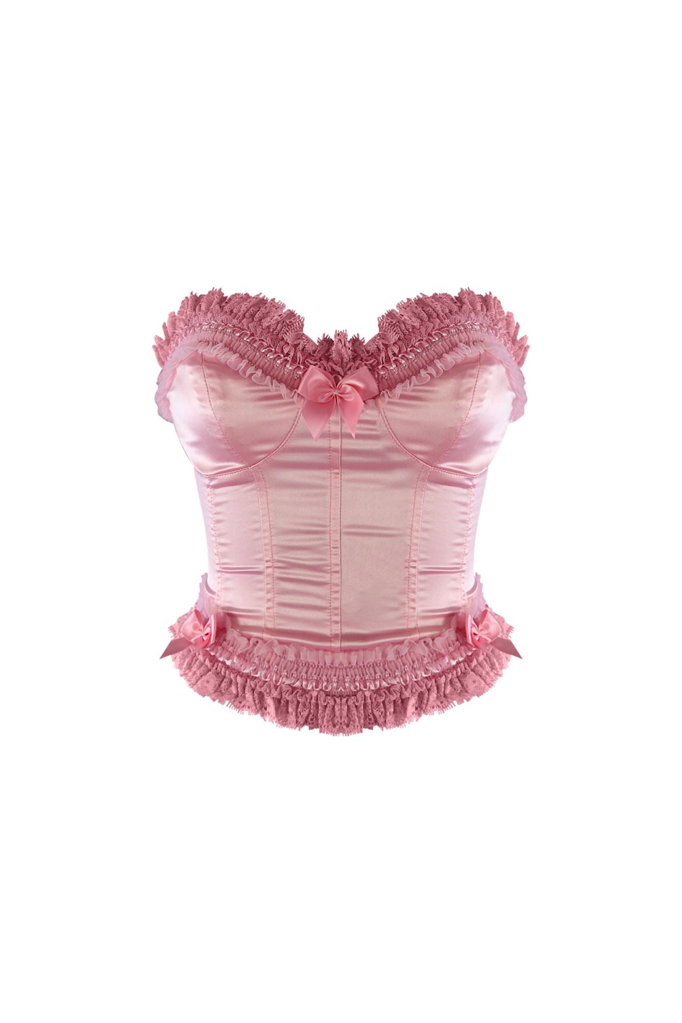 Rococo Lace Trim Satin Corset