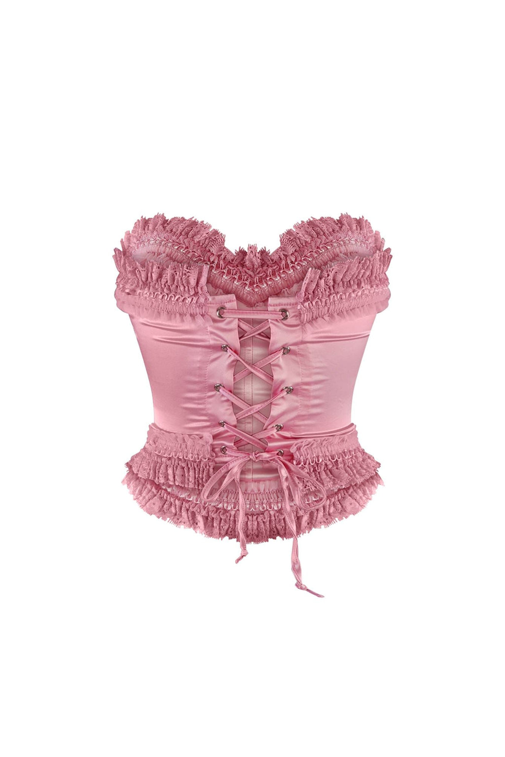 Rococo Lace Trim Satin Corset