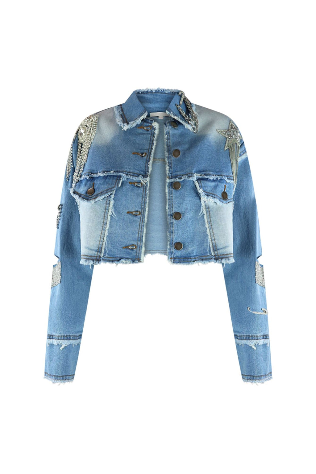 Shine Like A Diamond Denim Crop Jacket
