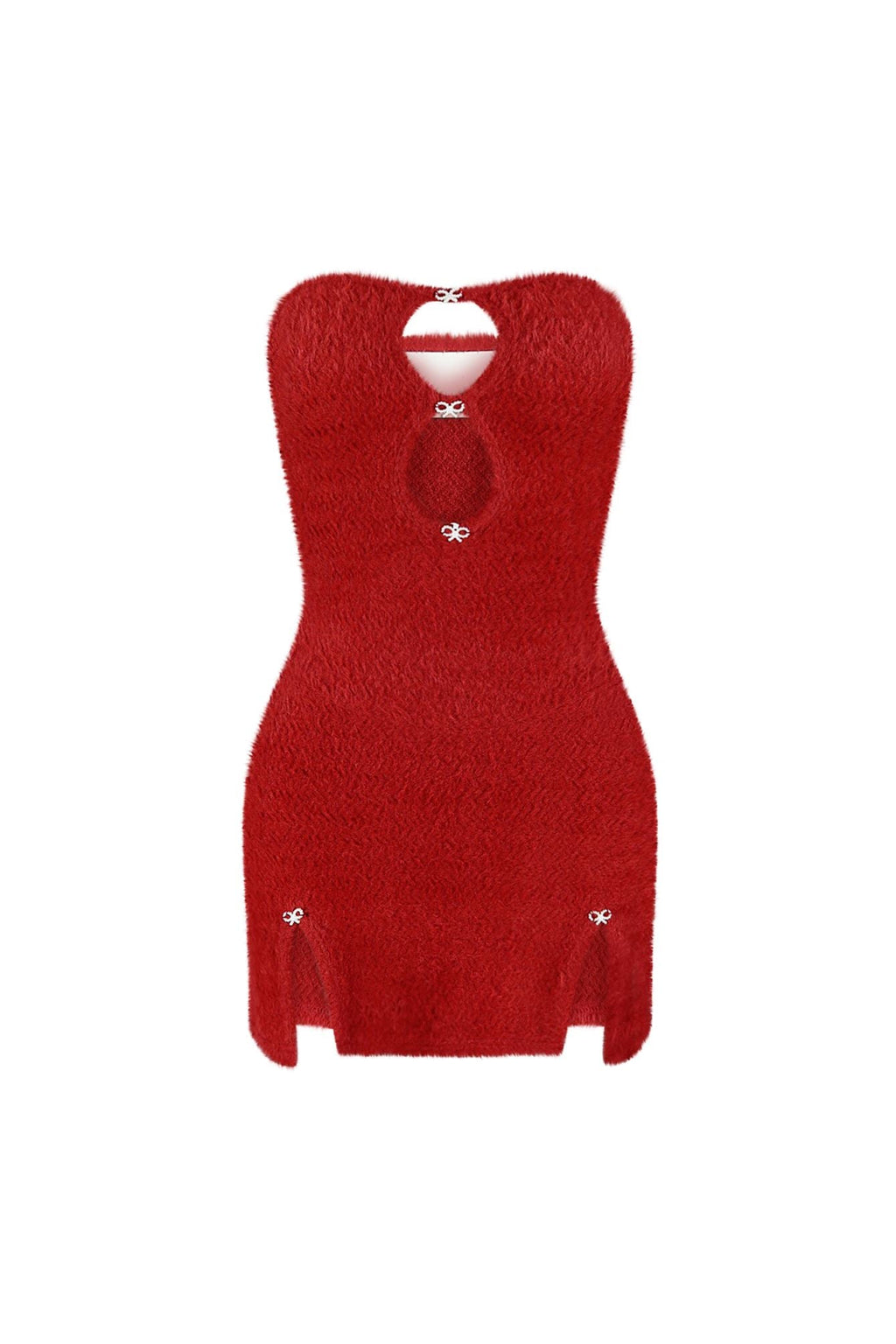 Must Love It Fuzzy Tube Mini Dress