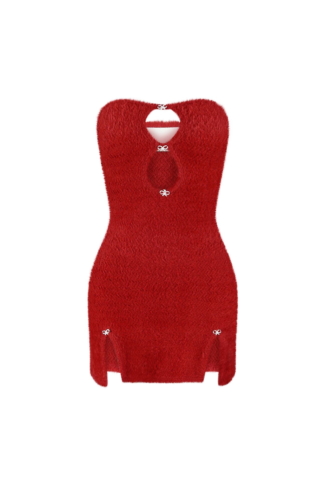 Must Love It Fuzzy Tube Mini Dress