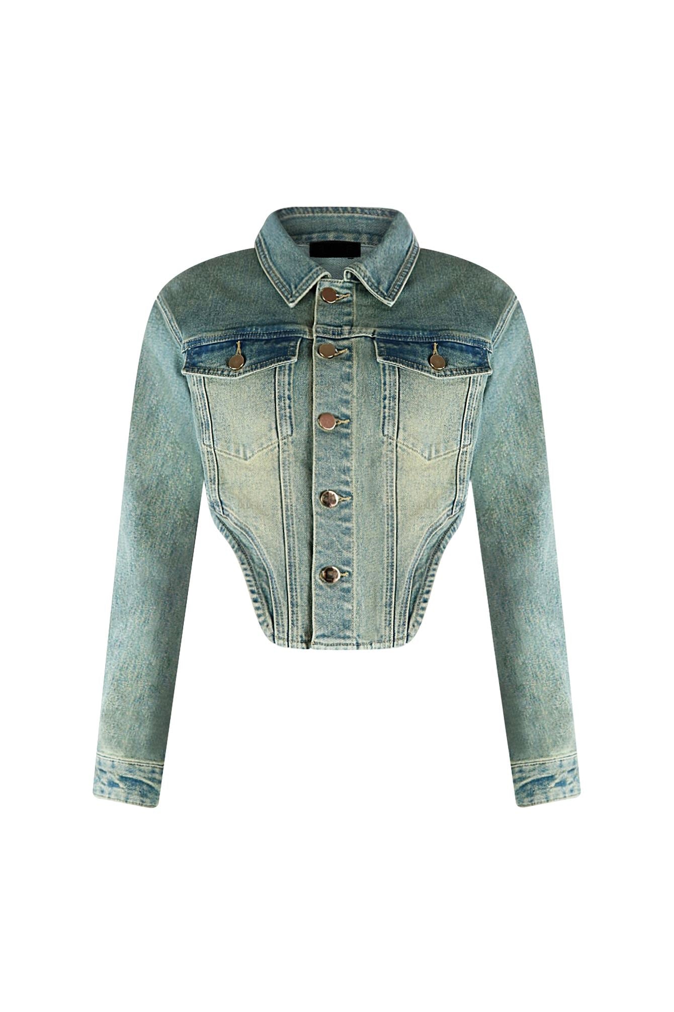 Only The Young Denim Corset Jacket