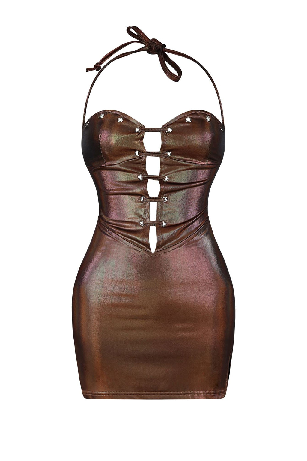 Sofia Eyelet Lace Up Mini Dress