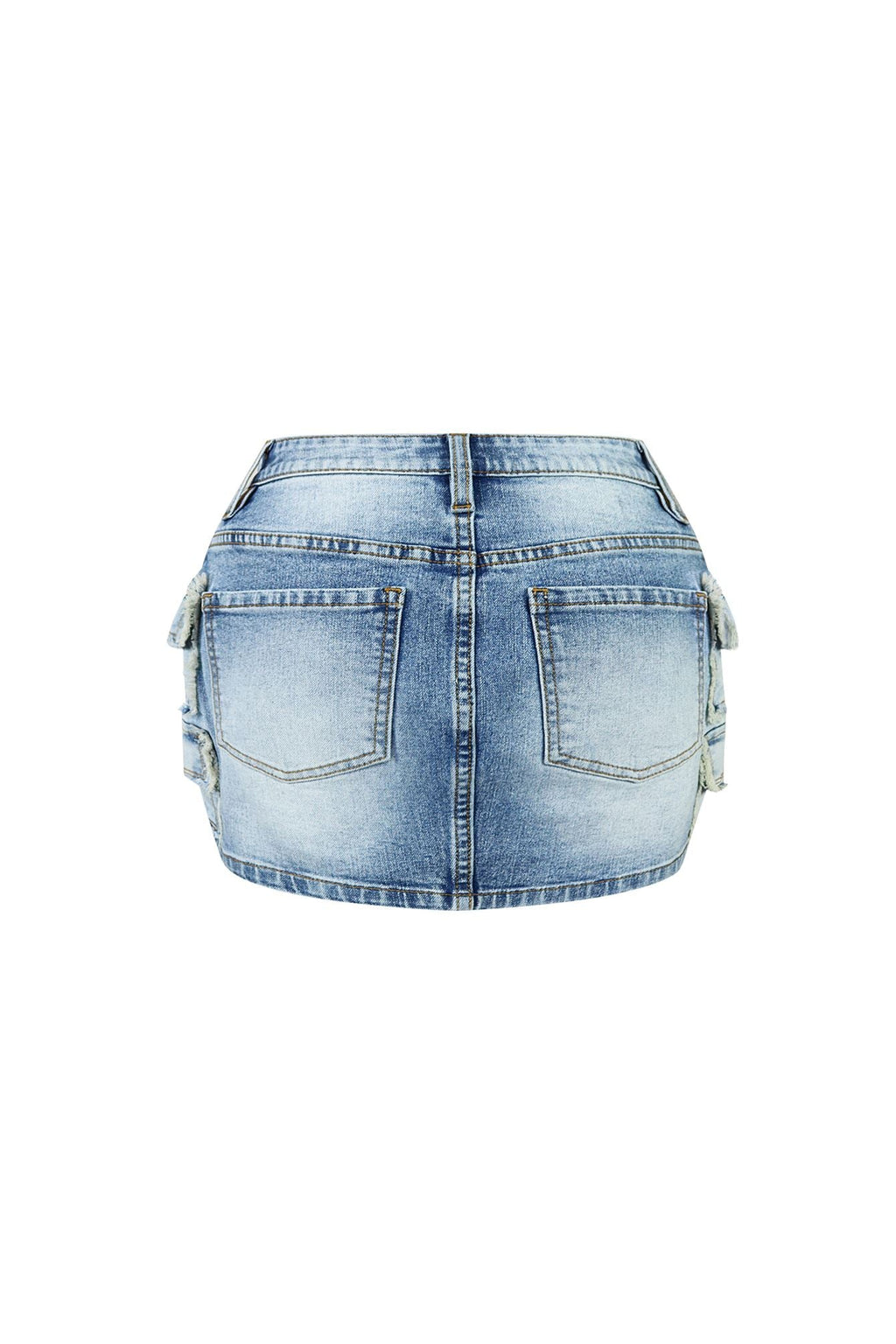 Sassy Washed Denim Mini Skirt
