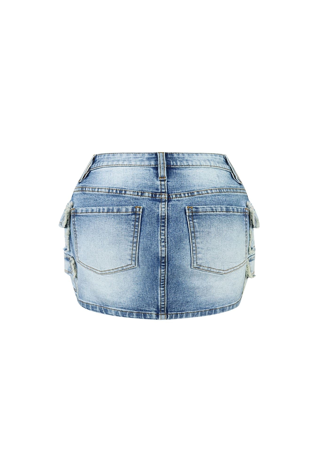 Sassy Washed Denim Mini Skirt