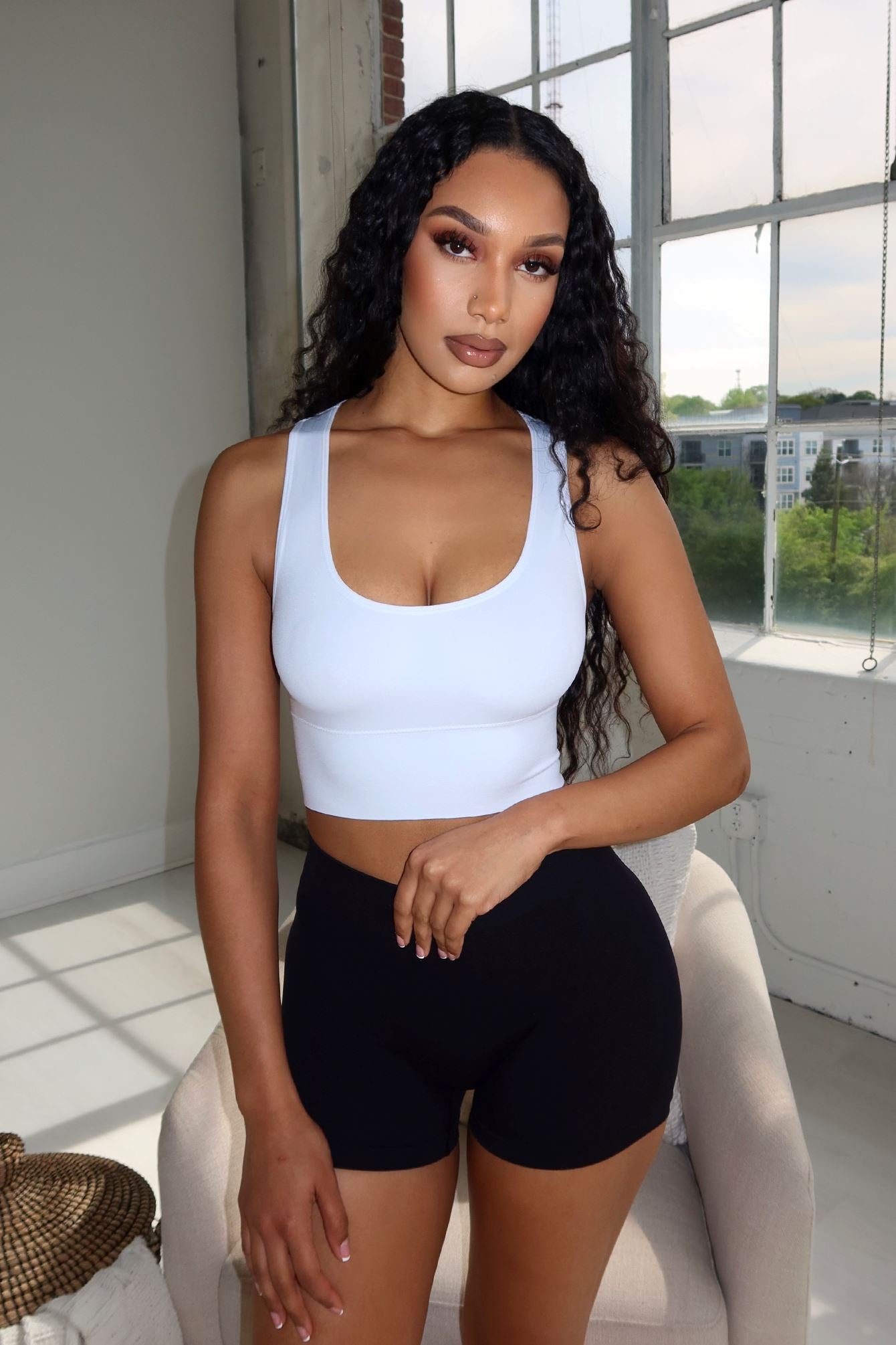 Soft Basic Smooth Scoop Neck Top