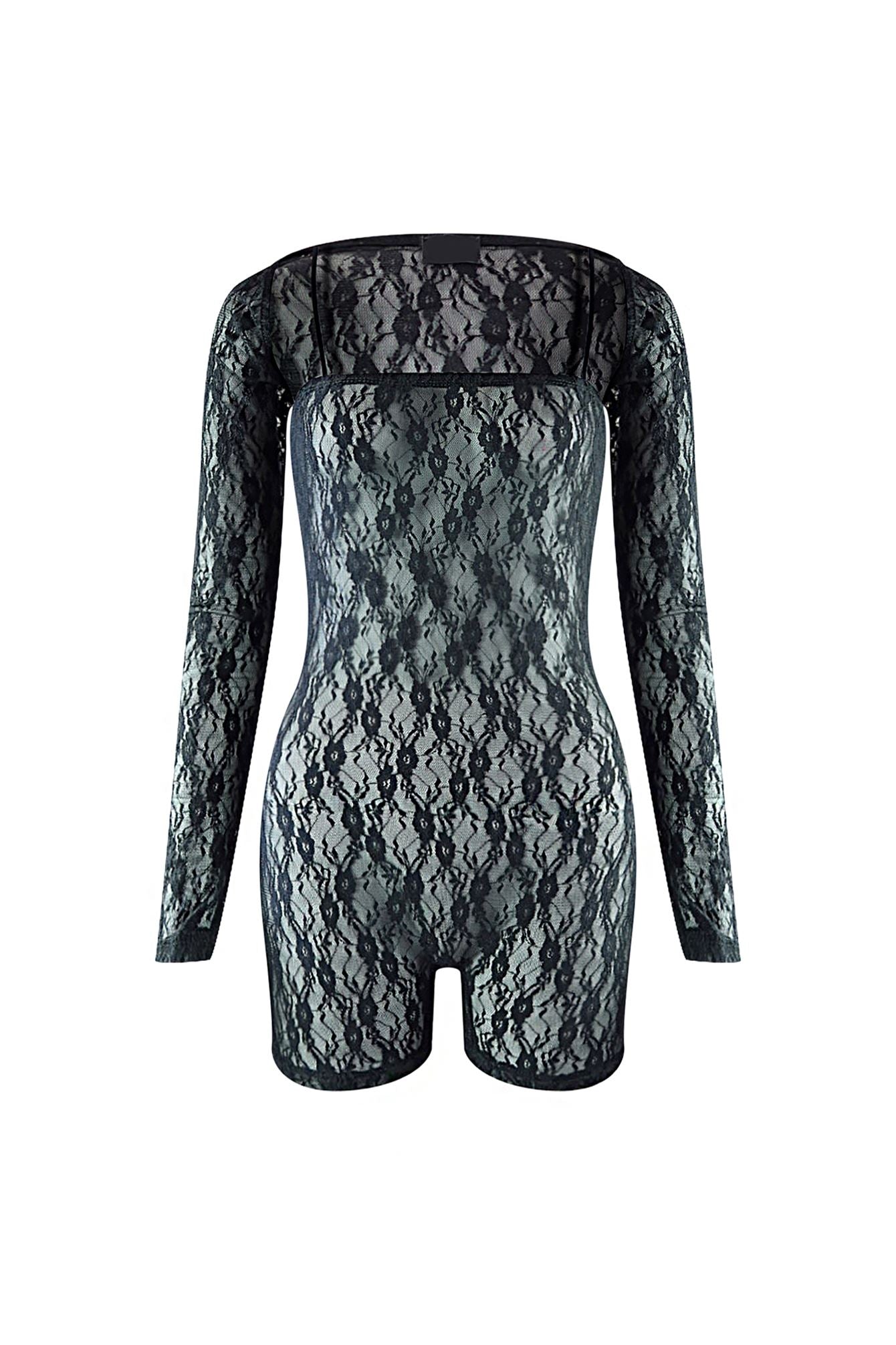 Twist Of Faith Lace Cami Romper & Bolero SET