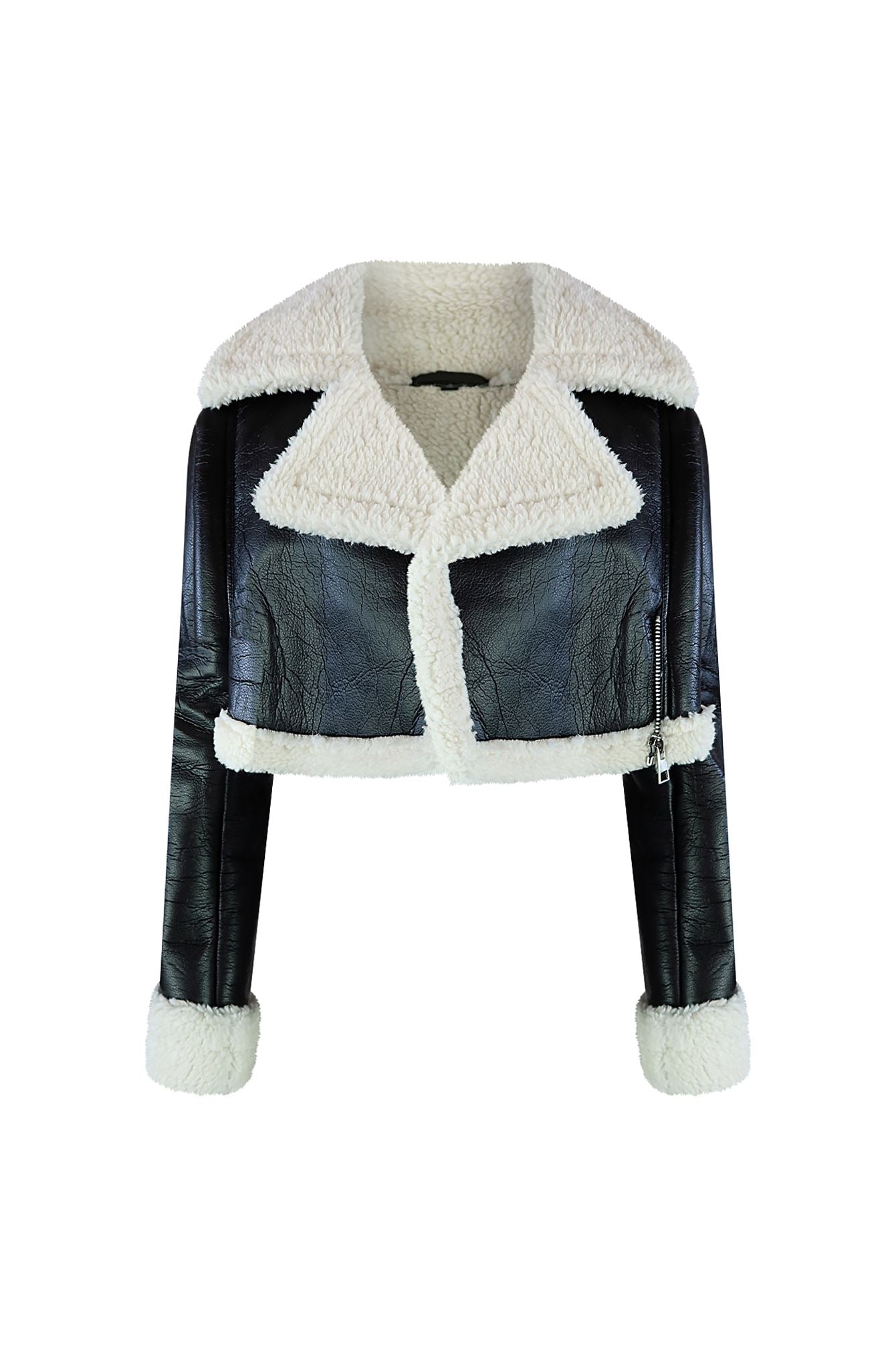 Staten Island Crop Faux Leather Jacket