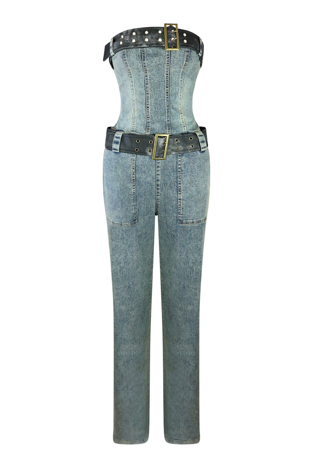 Hustler Double Belt Vintage Jumpsuit