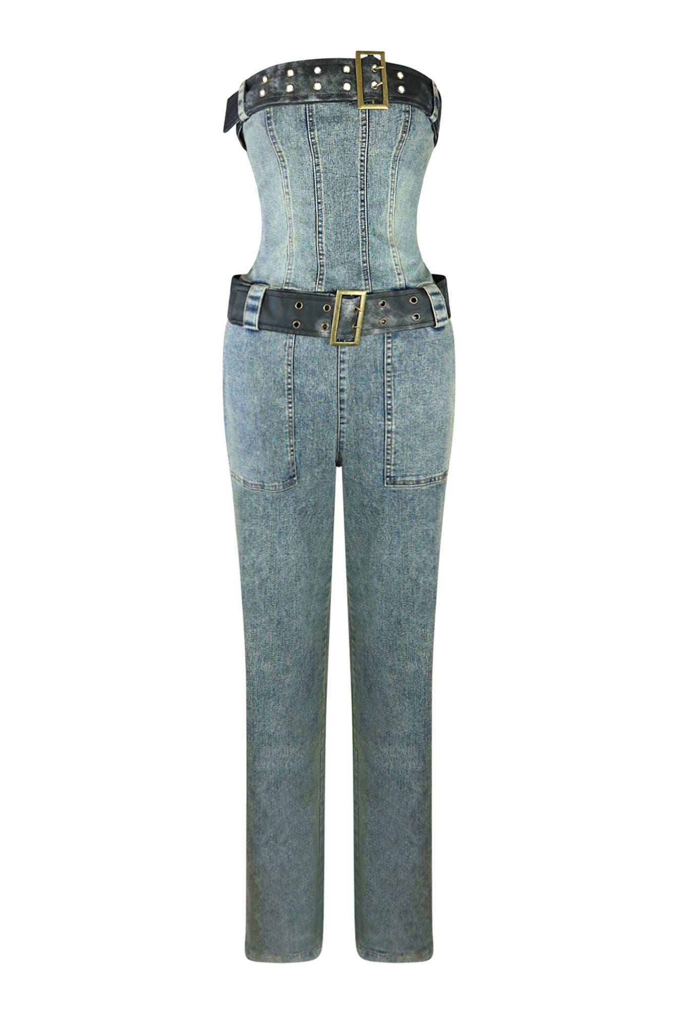 Hustler Double Belt Vintage Jumpsuit