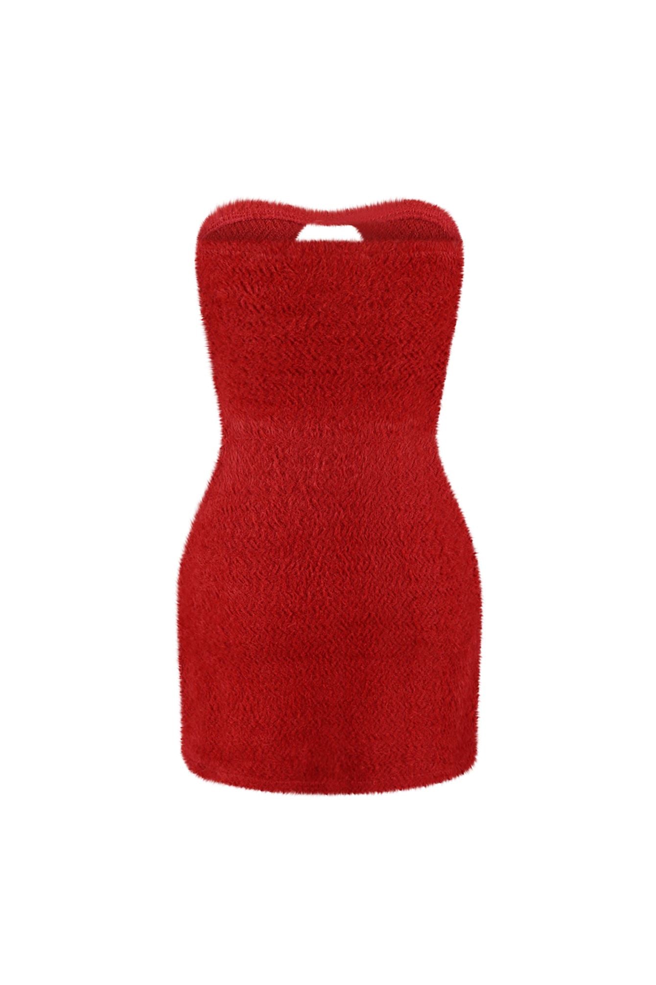 Must Love It Fuzzy Tube Mini Dress