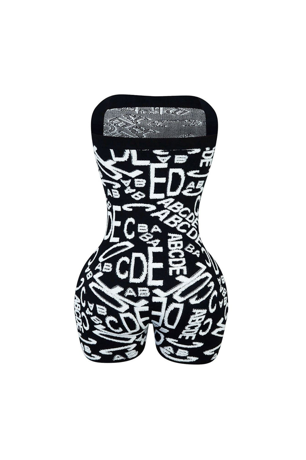 Meet Me At Noon Knit Patterned Tube Romper