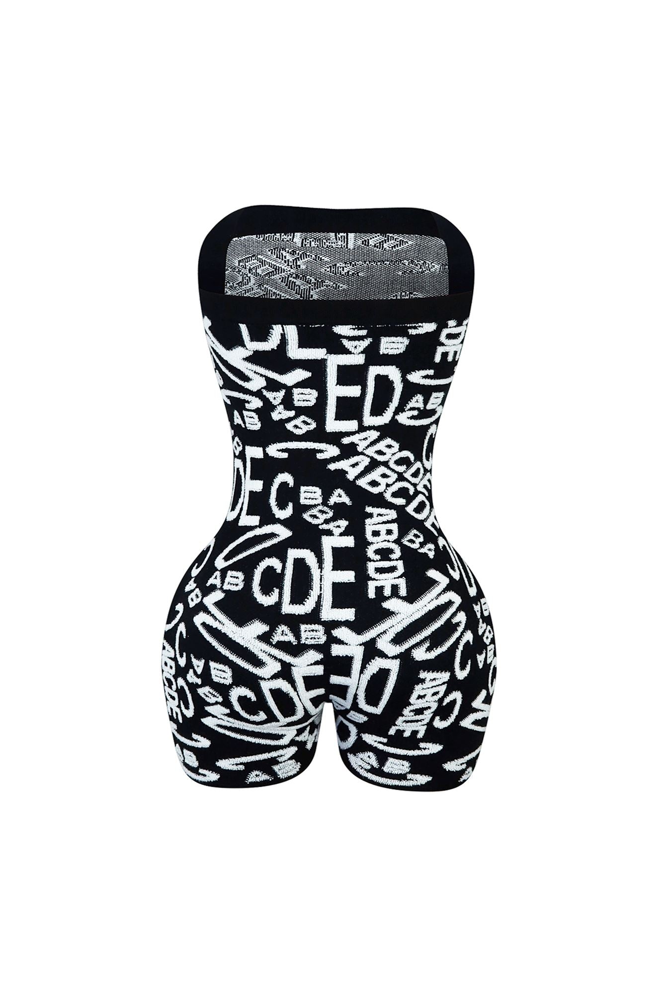 Meet Me At Noon Knit Patterned Tube Romper