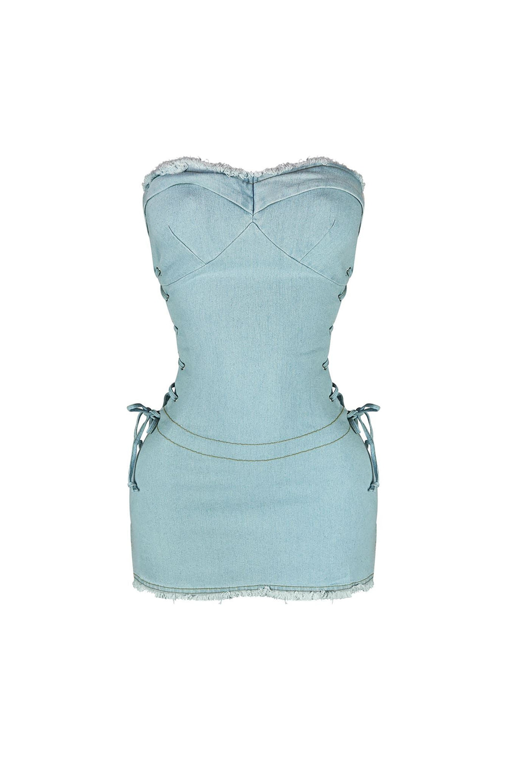 Not Missing You Strapless Denim Dress