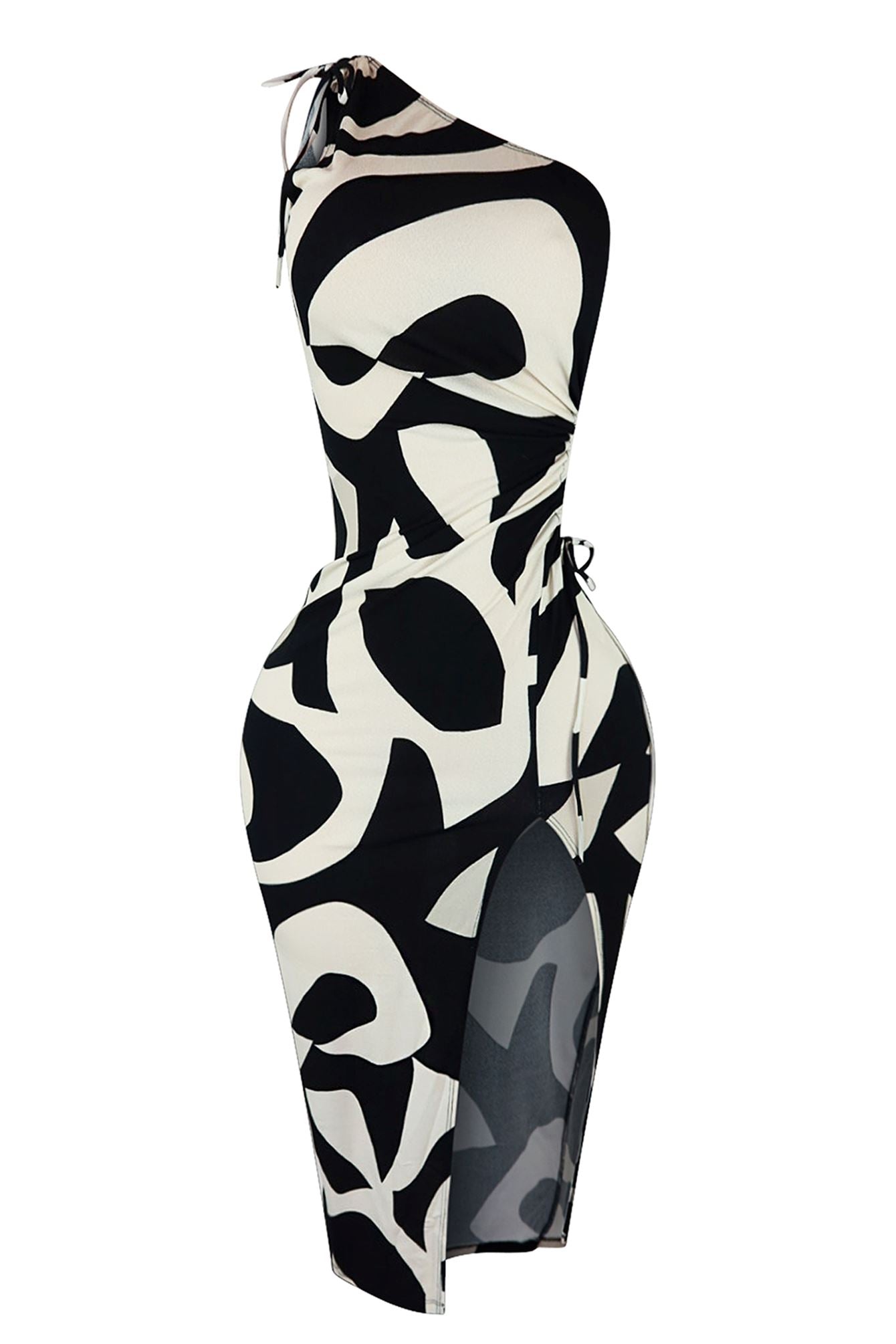 Nikkie Print One Shoulder Cut Out Dress