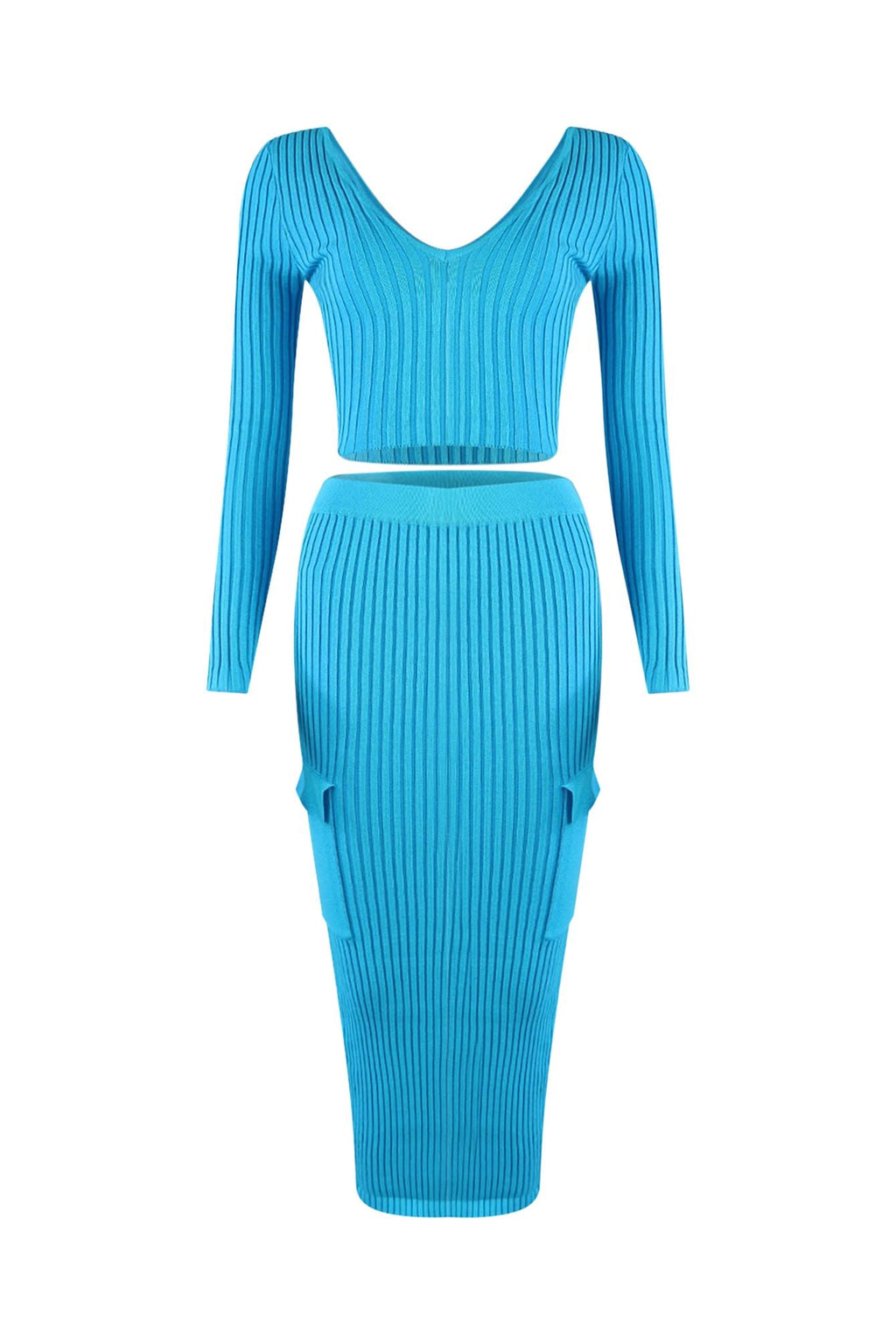 Sweet Sweater Knit Top & Midi Skirt SET