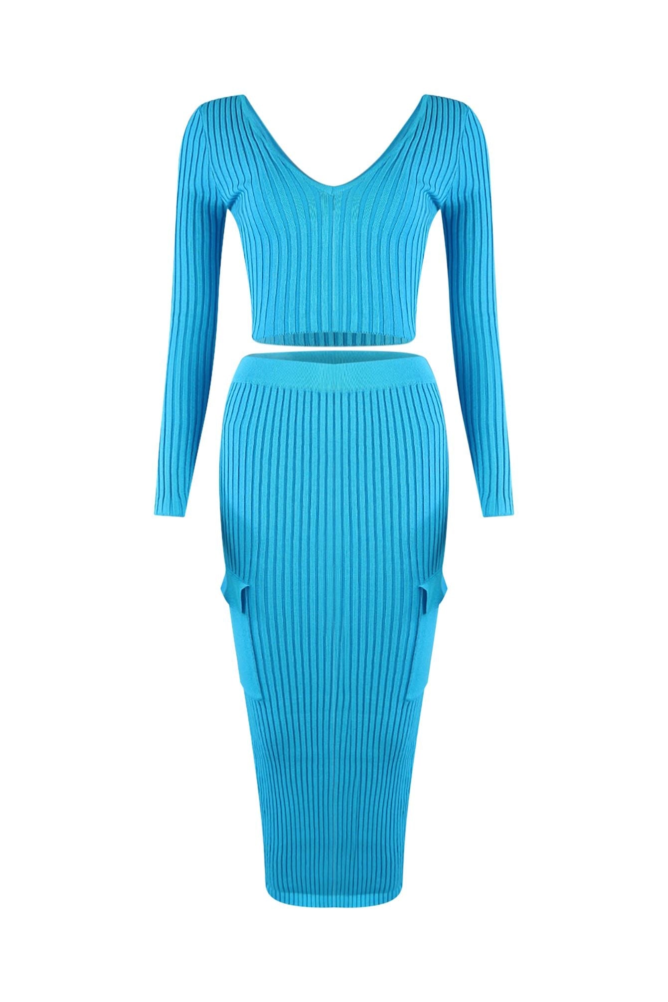 Sweet Sweater Knit Top & Midi Skirt SET