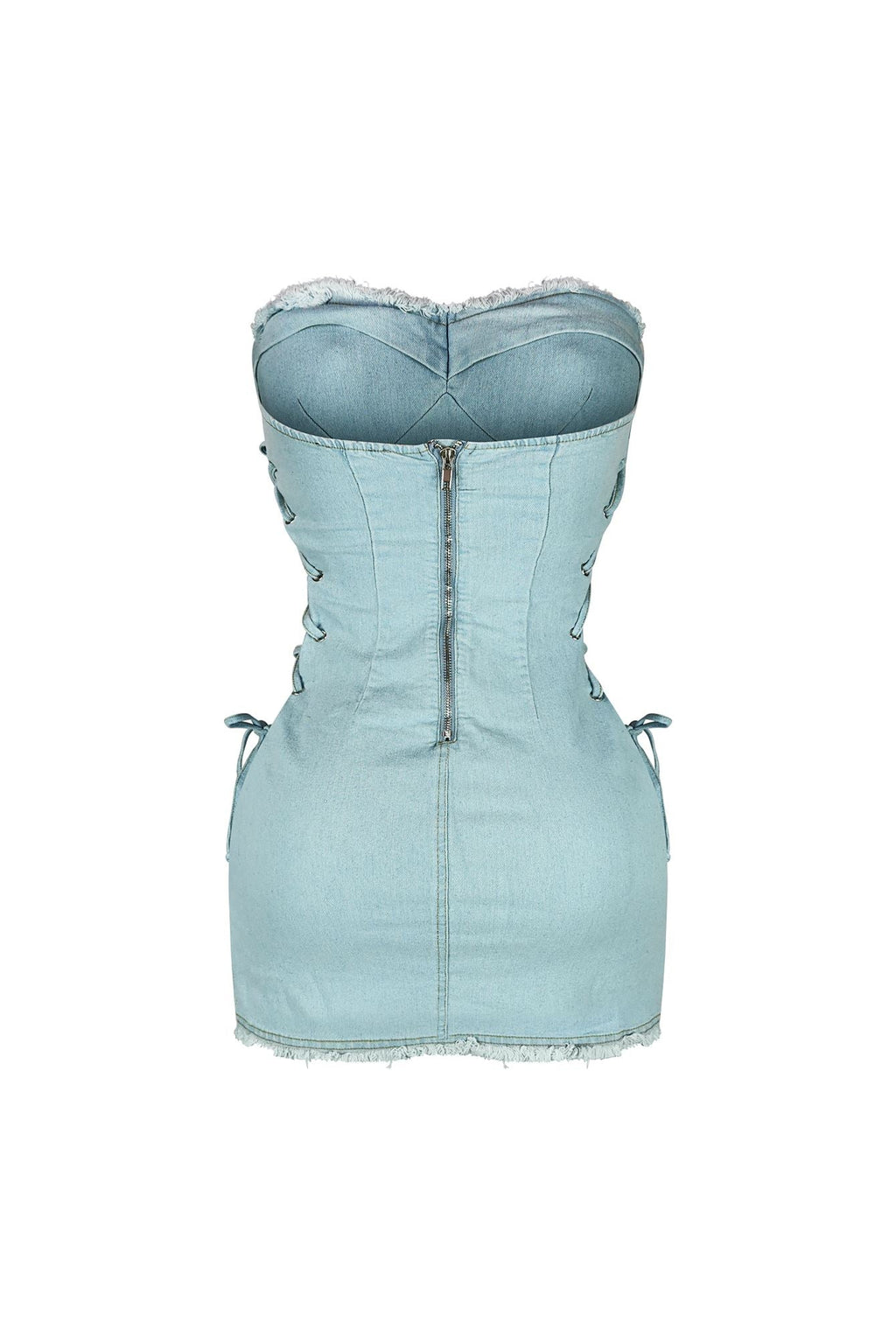 Not Missing You Strapless Denim Dress