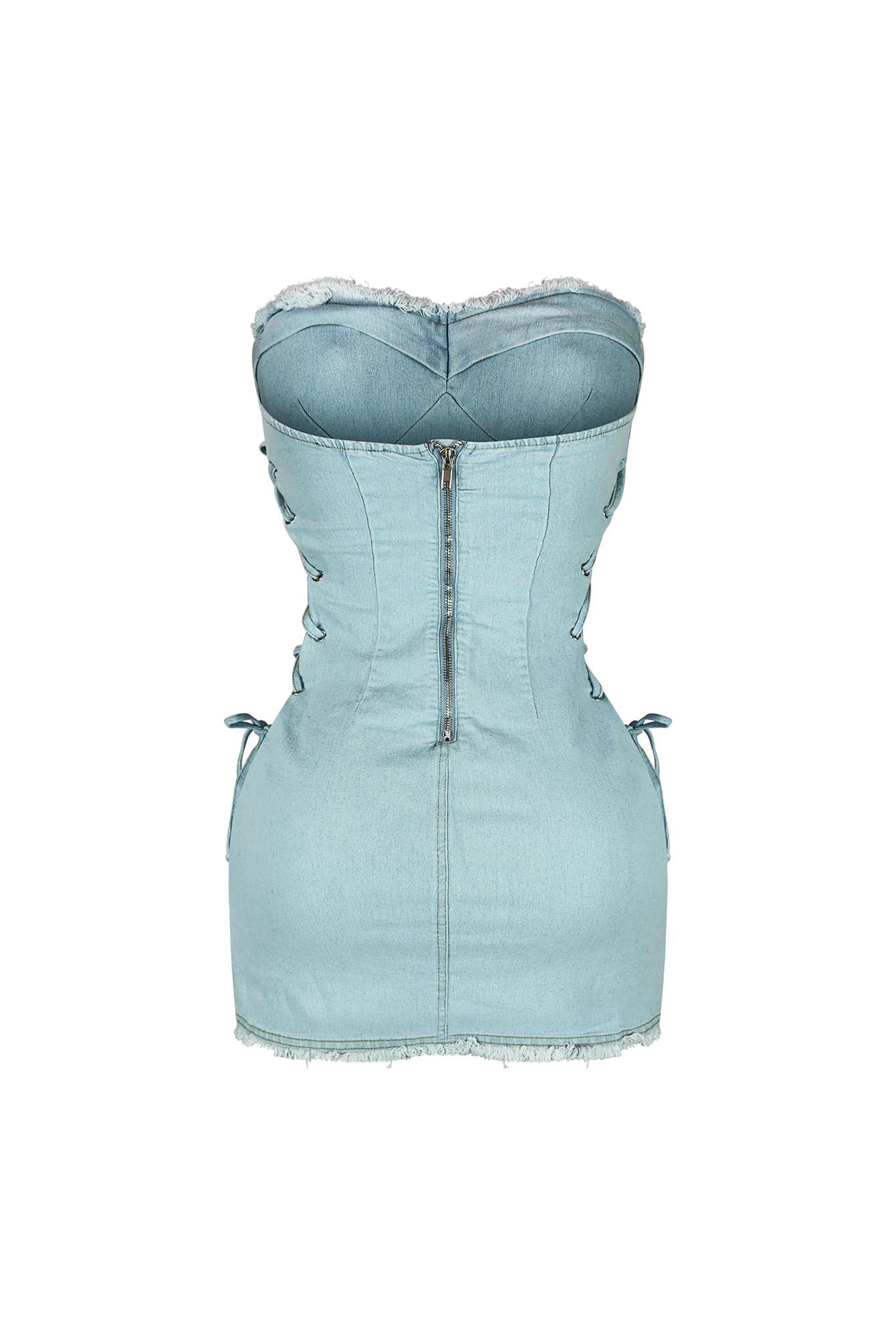 Not Missing You Strapless Denim Dress