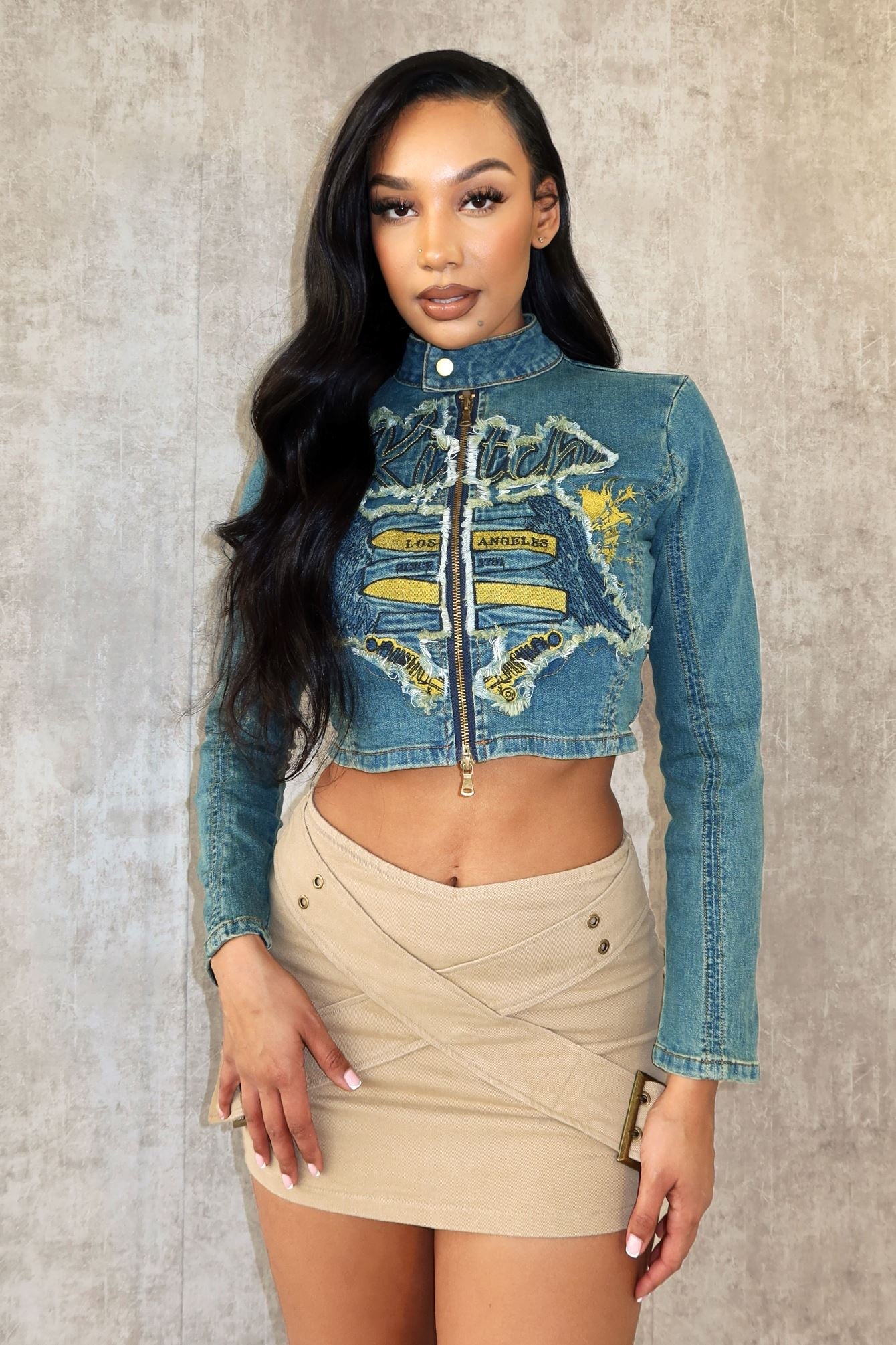 Lover Girl Denim Washed Graphic Jacket