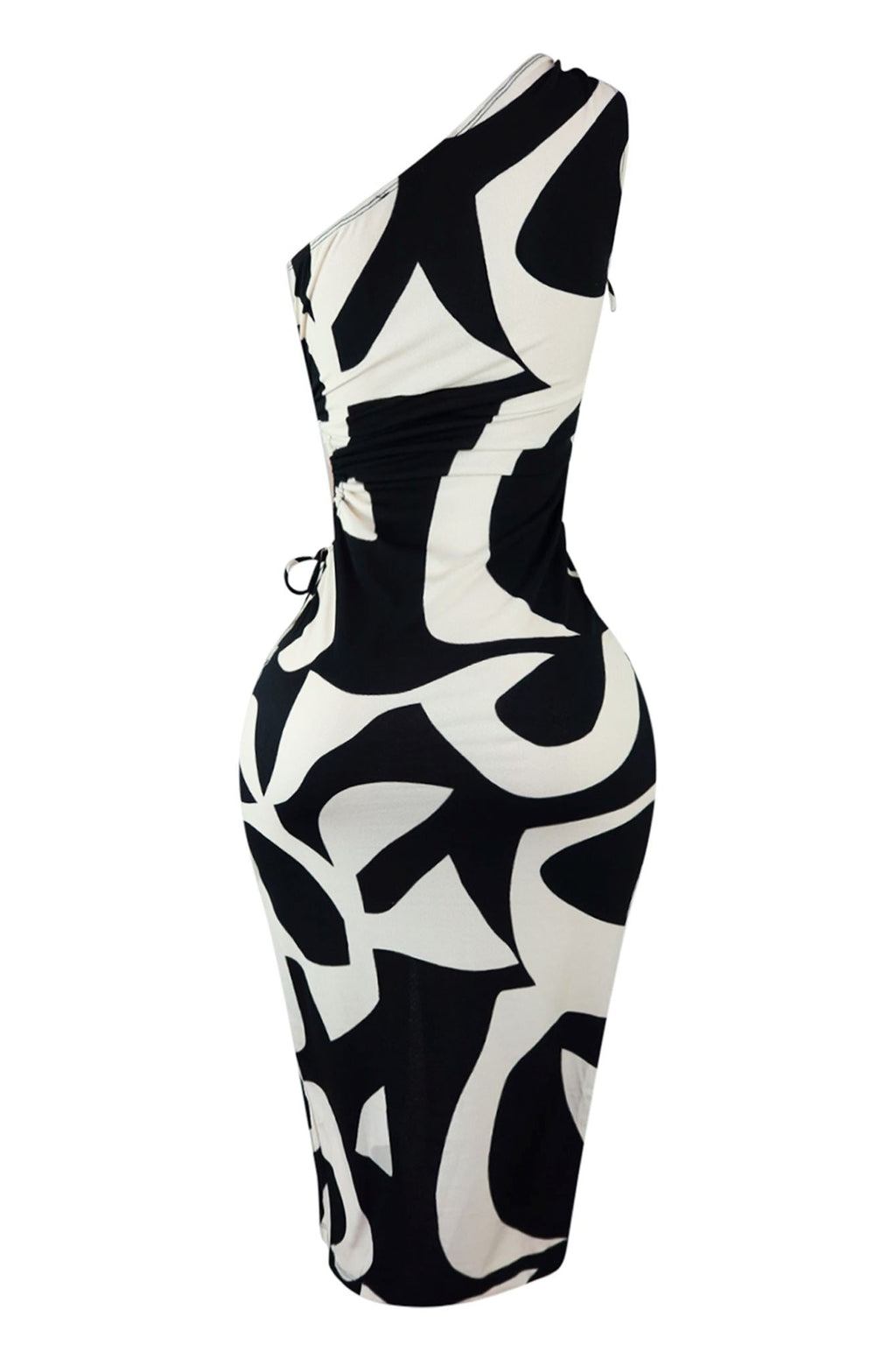 Nikkie Print One Shoulder Cut Out Dress