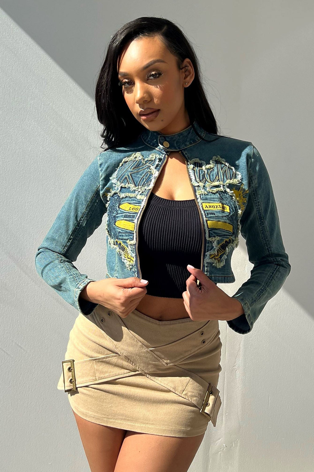 Lover Girl Denim Washed Graphic Jacket