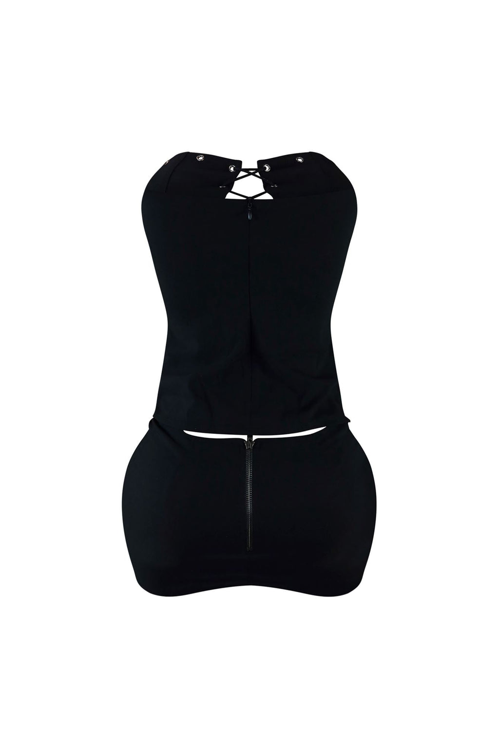 Gone Girl Lace Up Corset Top & Skirt SET