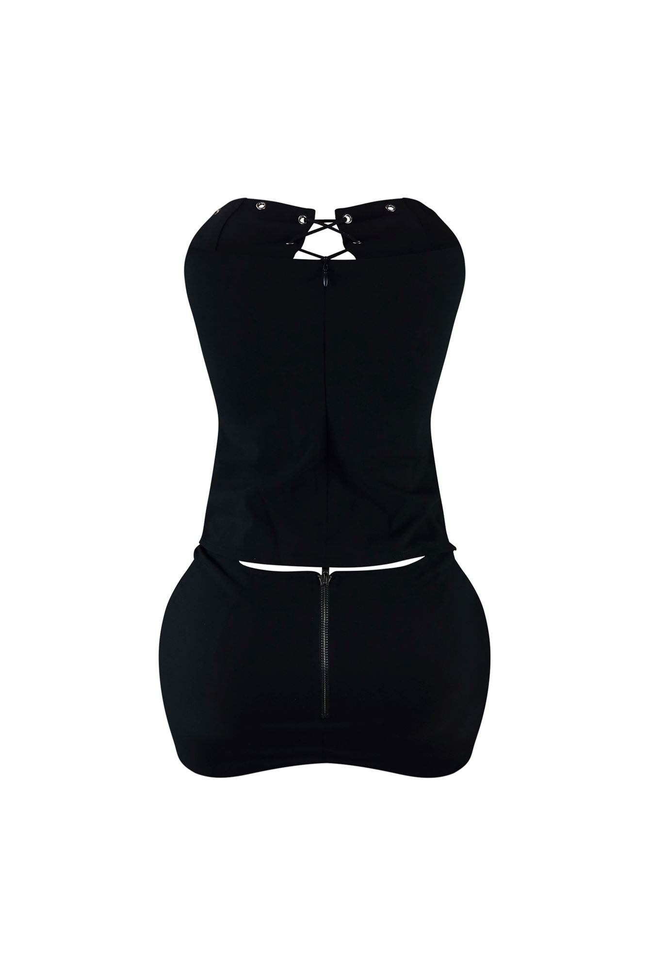 Gone Girl Lace Up Corset Top & Skirt SET