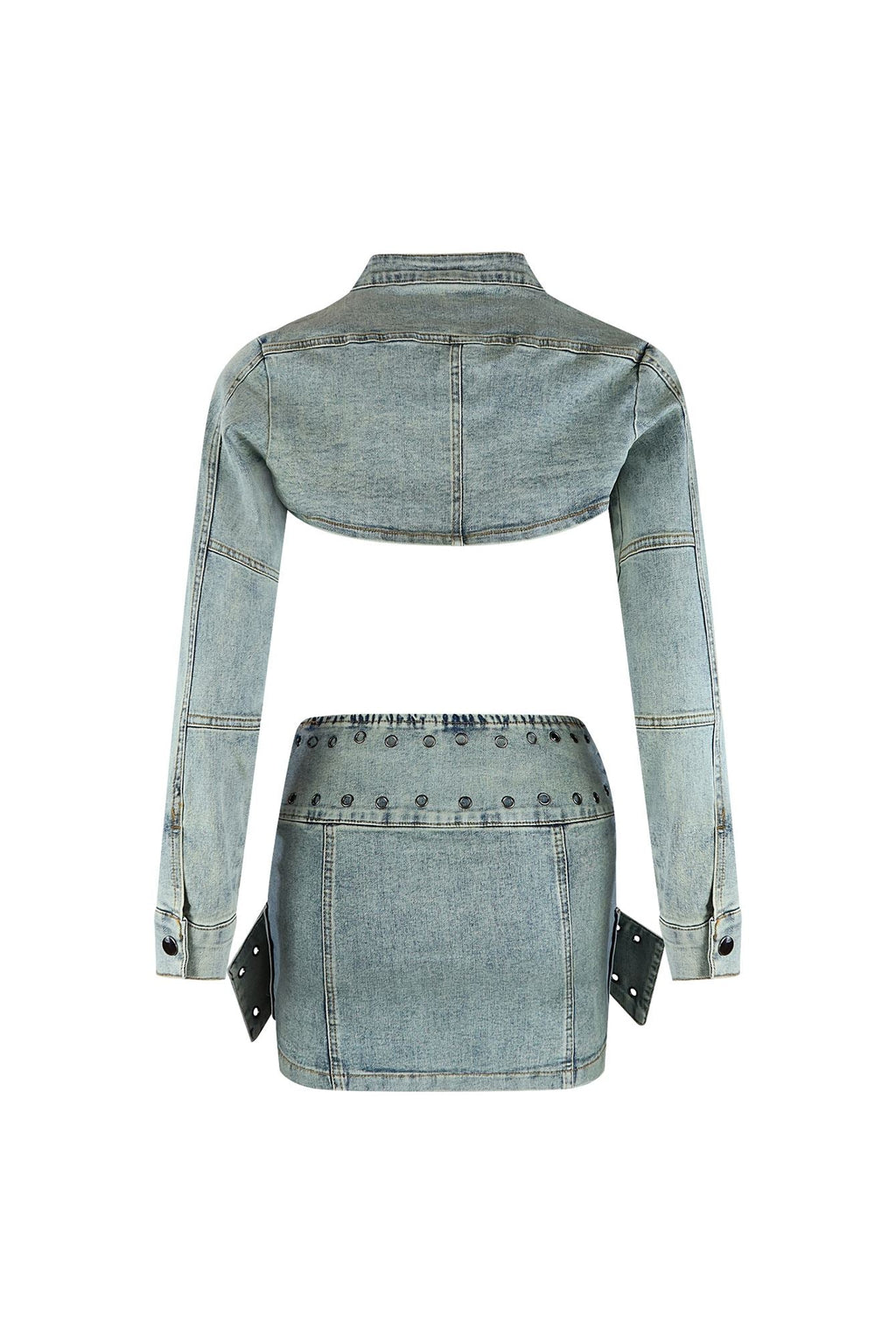 Toxic Buckle Crop Jacket & Buckle Skirt SET