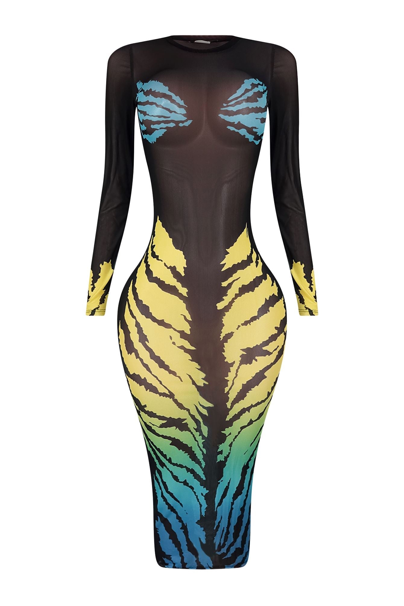 Say My Name Mesh Print Dress