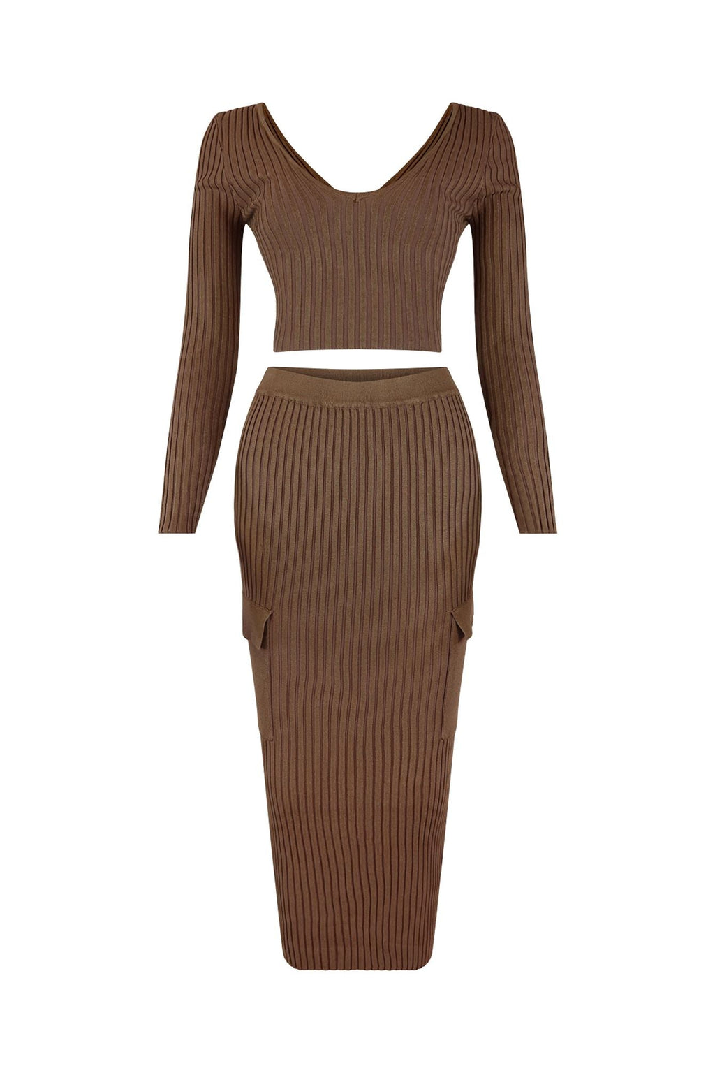 Sweet Sweater Knit Top & Midi Skirt SET