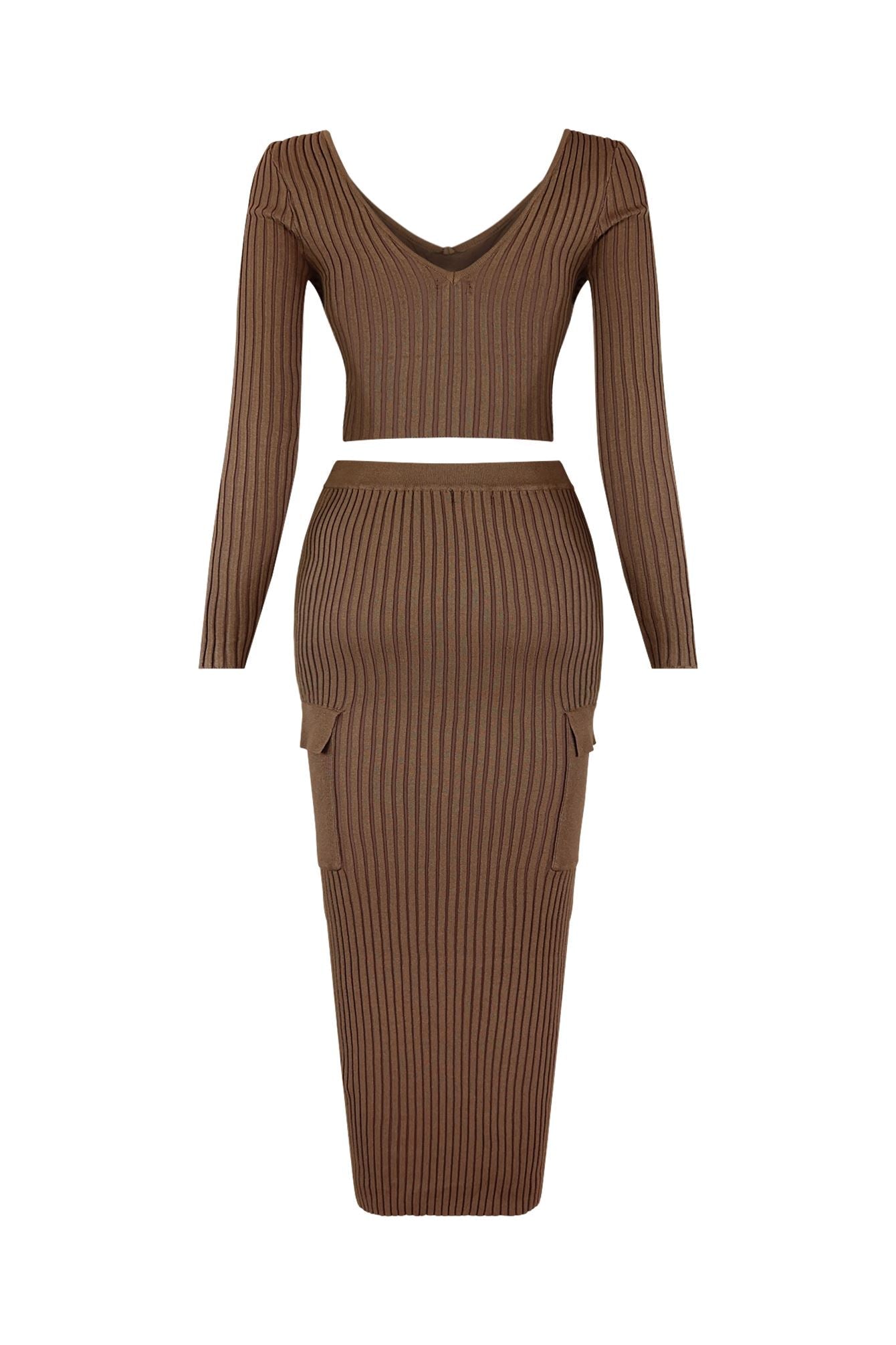 Sweet Sweater Knit Top & Midi Skirt SET