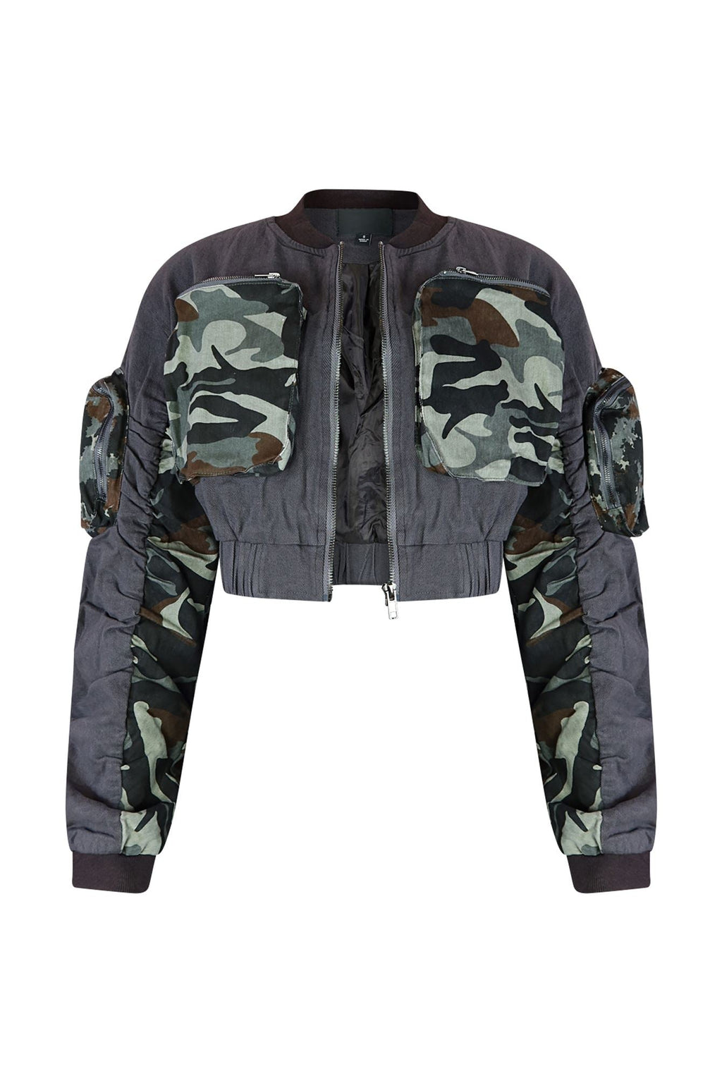 Wake Me Up Camo Pockets Scrunched Jacket