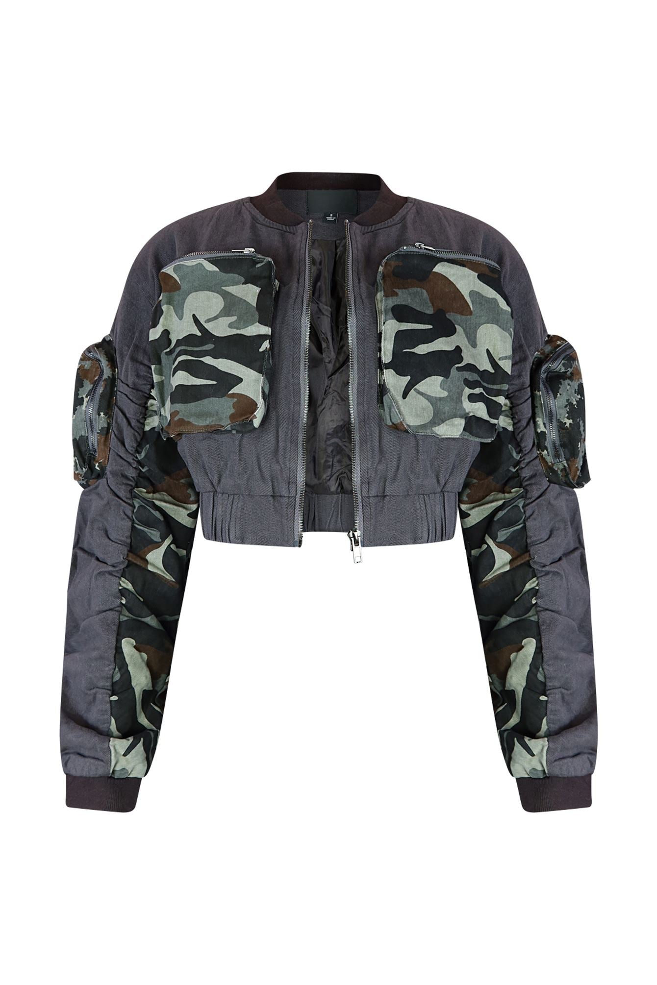 Wake Me Up Camo Pockets Scrunched Jacket