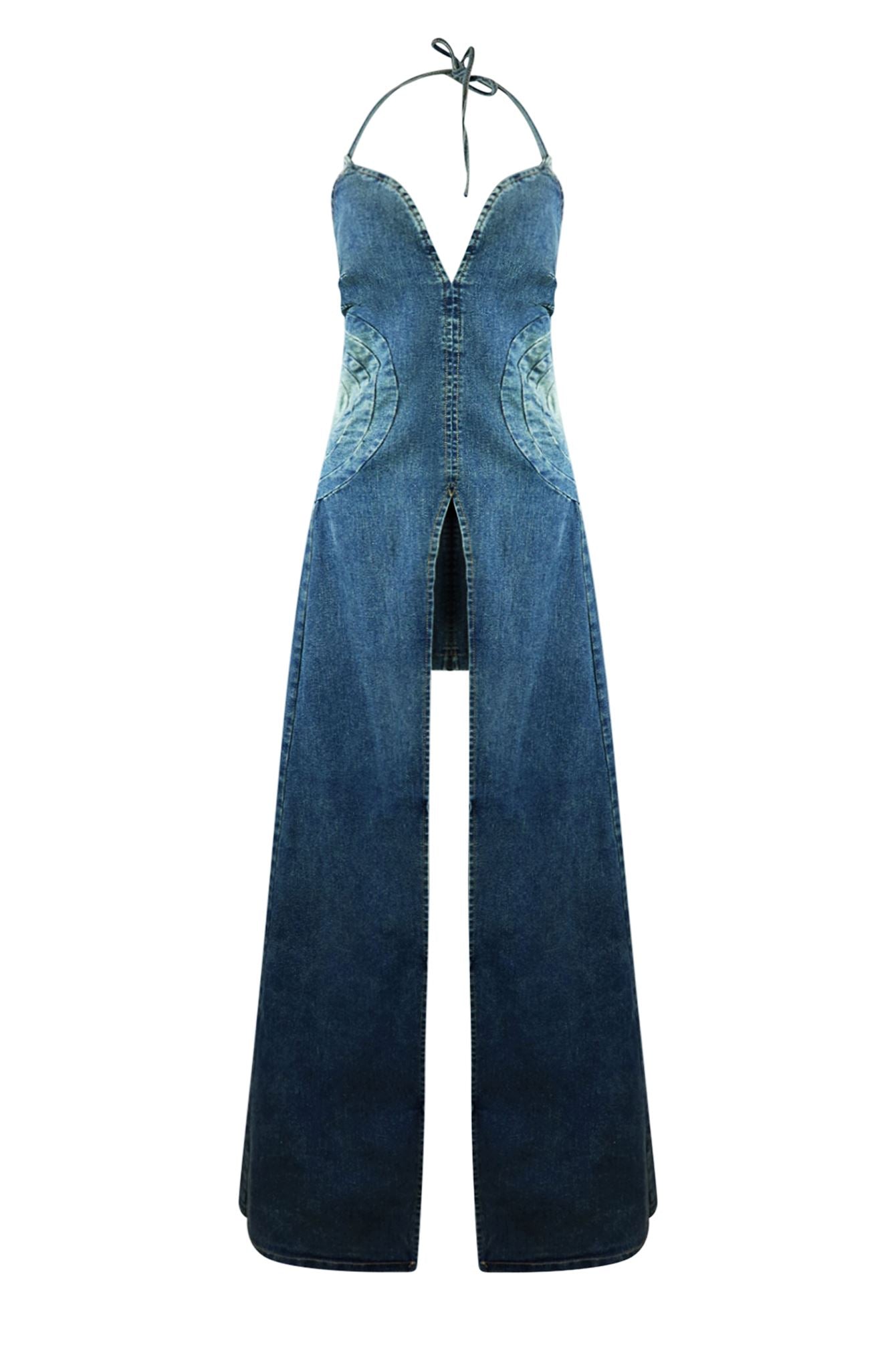 Glitch Out Denim Top & Skirt Set