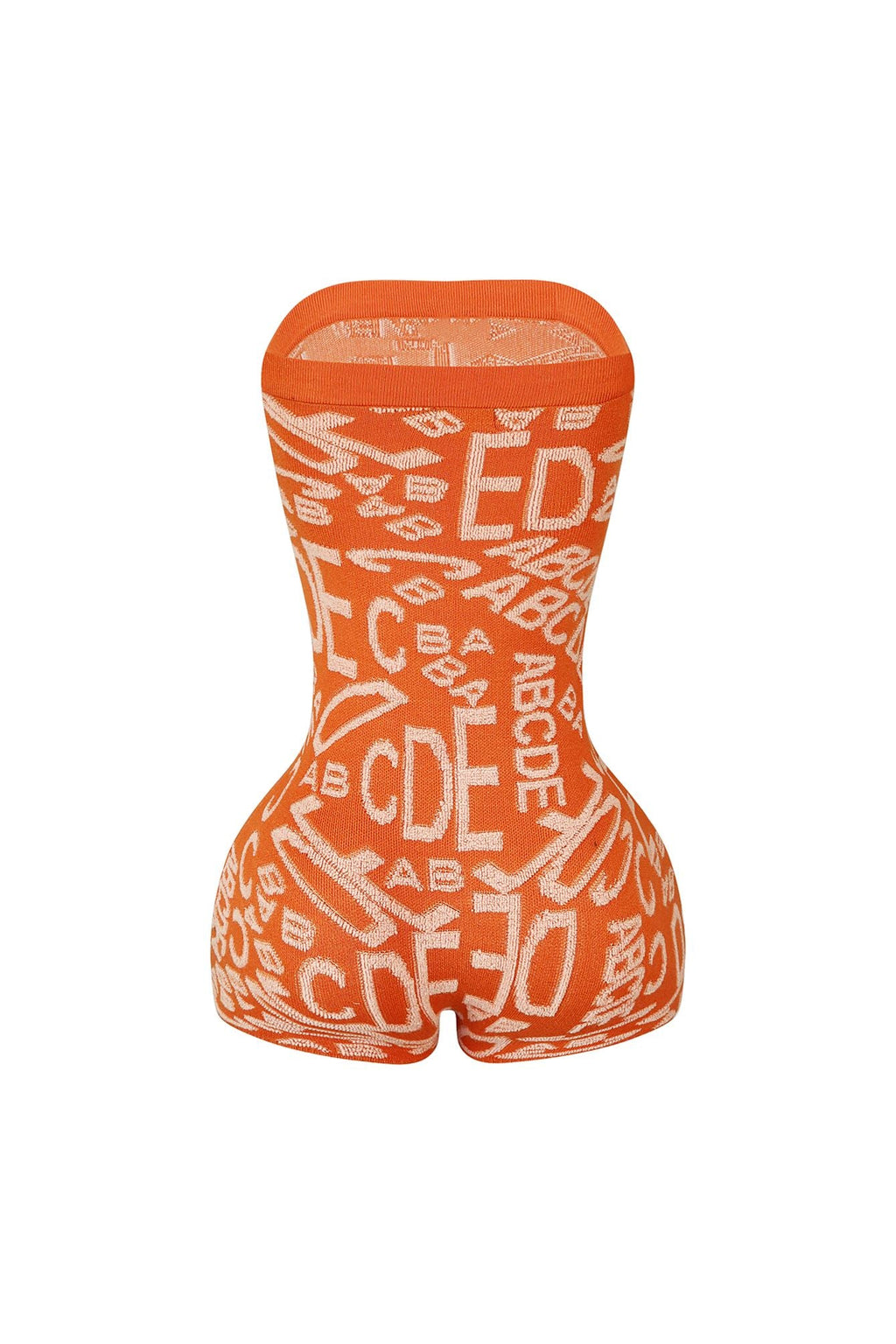 Meet Me At Noon Knit Patterned Tube Romper