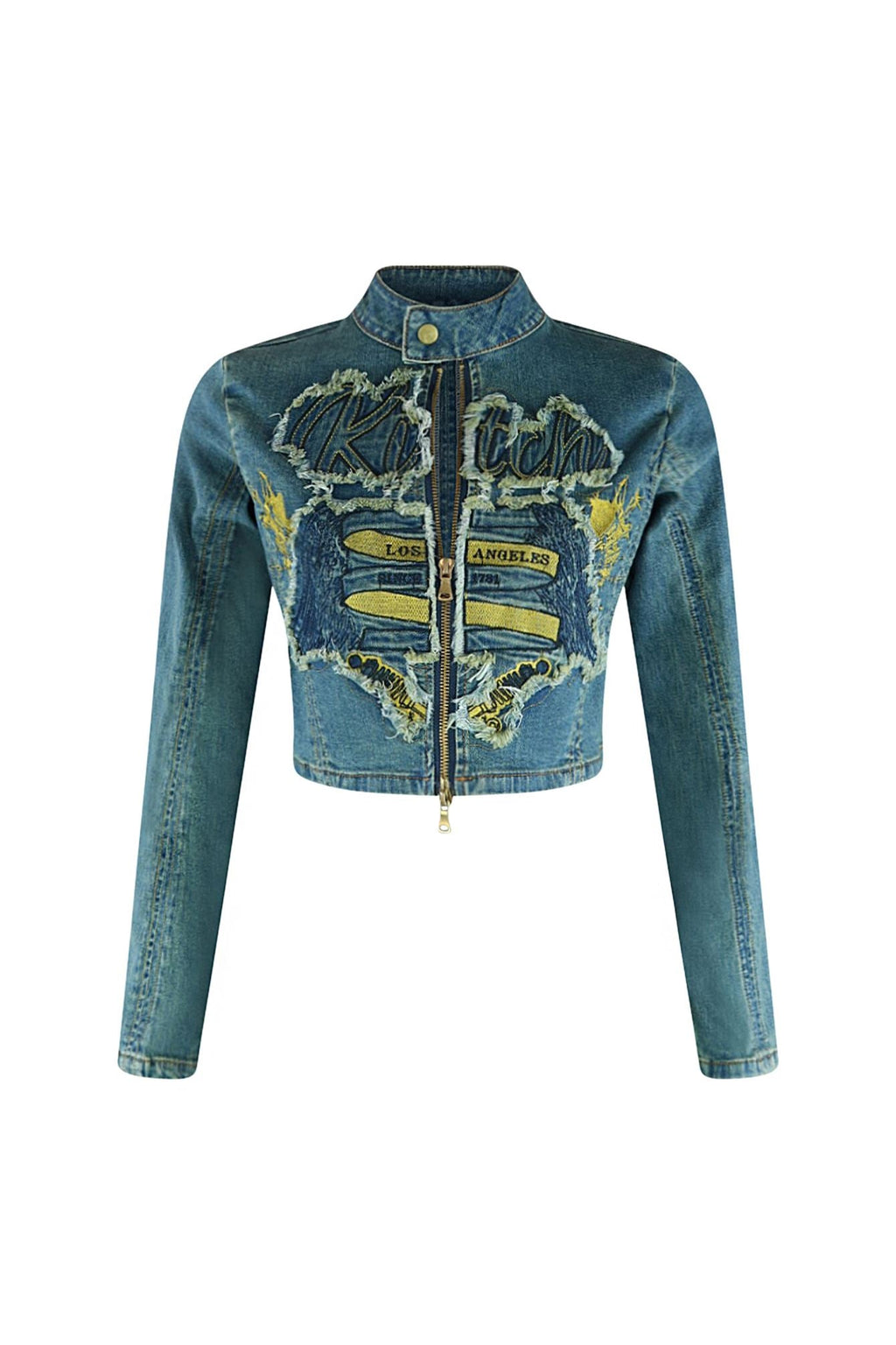 Lover Girl Denim Washed Graphic Jacket