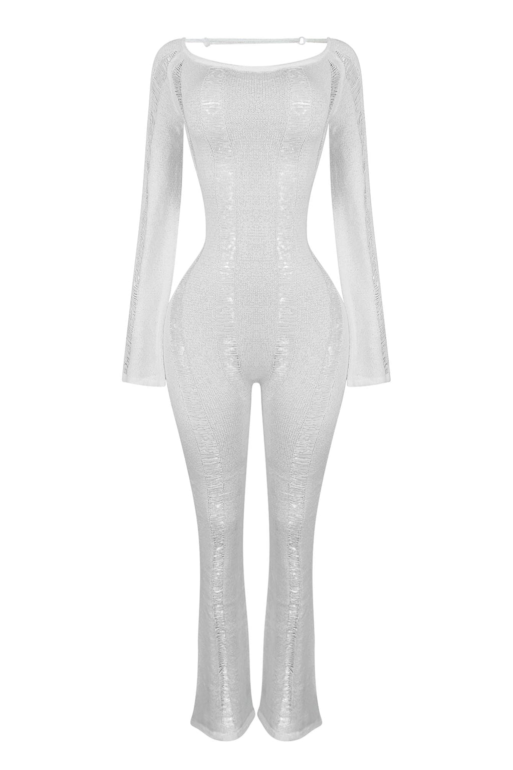 Peace Maker Distressed Knit Jumpsuit