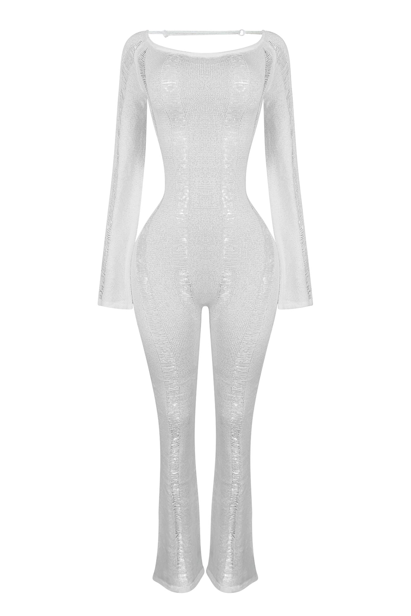 Peace Maker Distressed Knit Jumpsuit