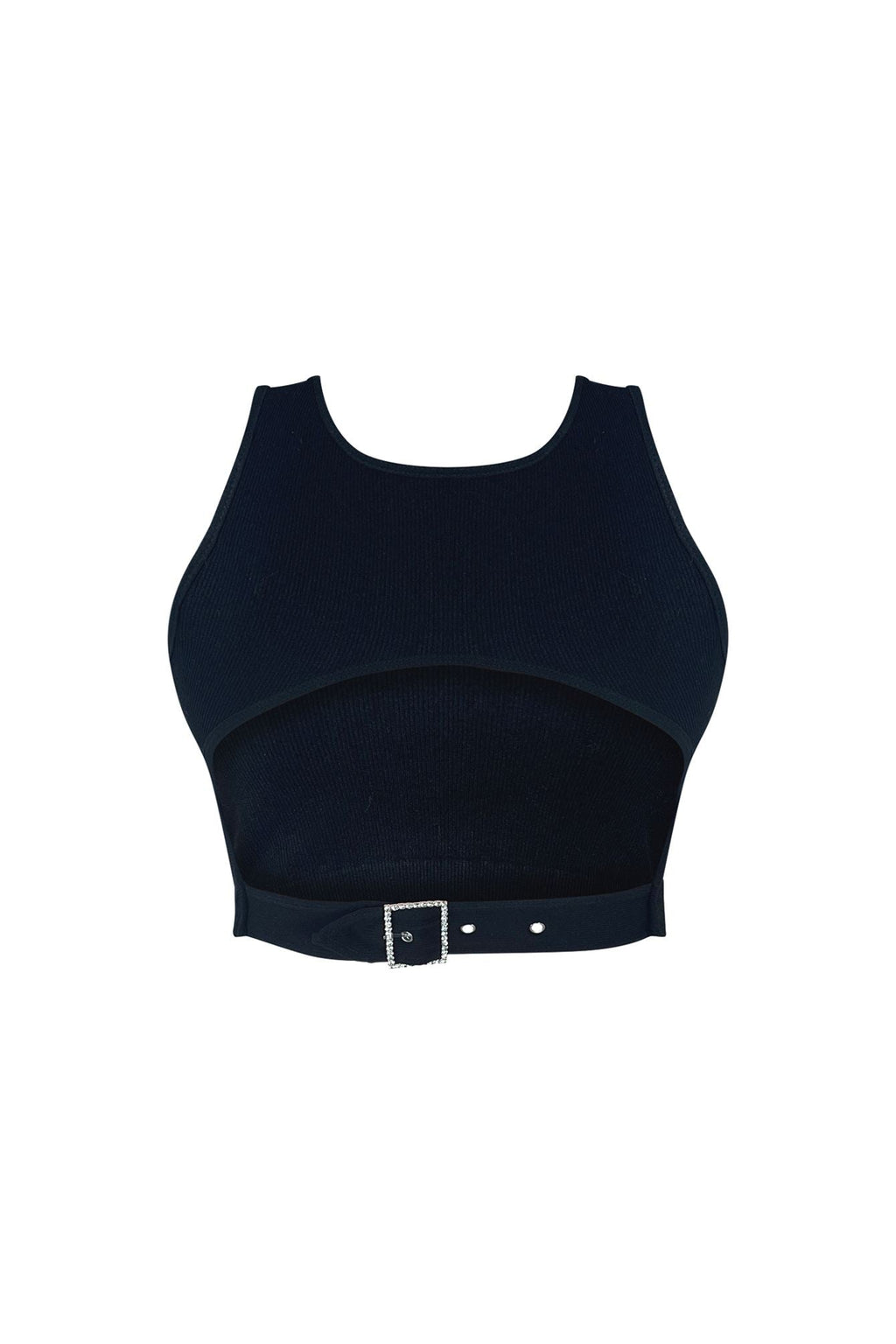 Ready To Go Rhinestone Buckle Top