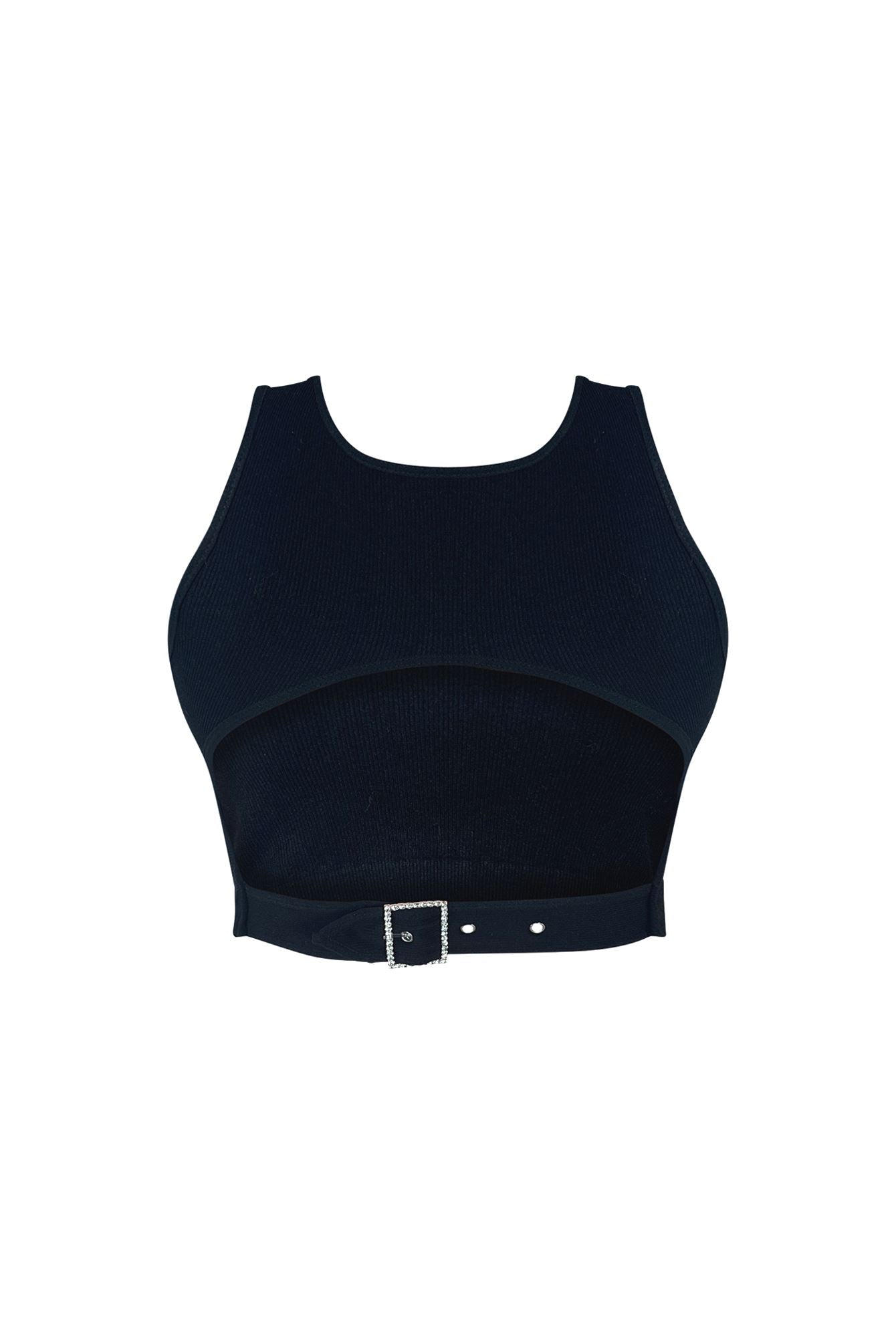 Ready To Go Rhinestone Buckle Top