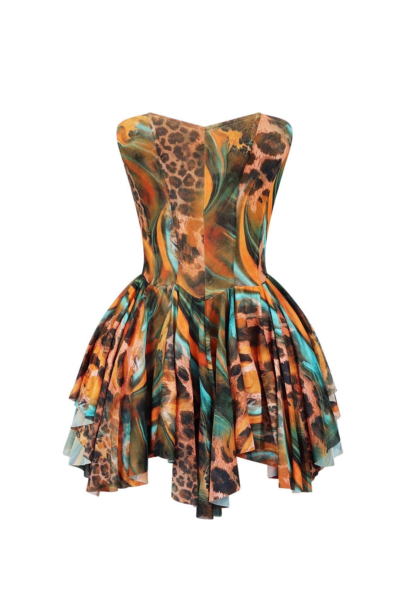 Ruthless Mesh Pleated Corset Mini Dress