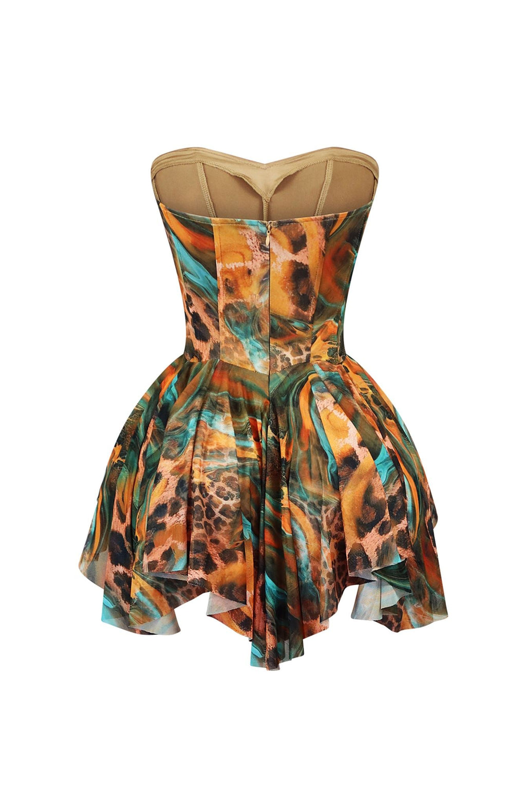 Ruthless Mesh Pleated Corset Mini Dress