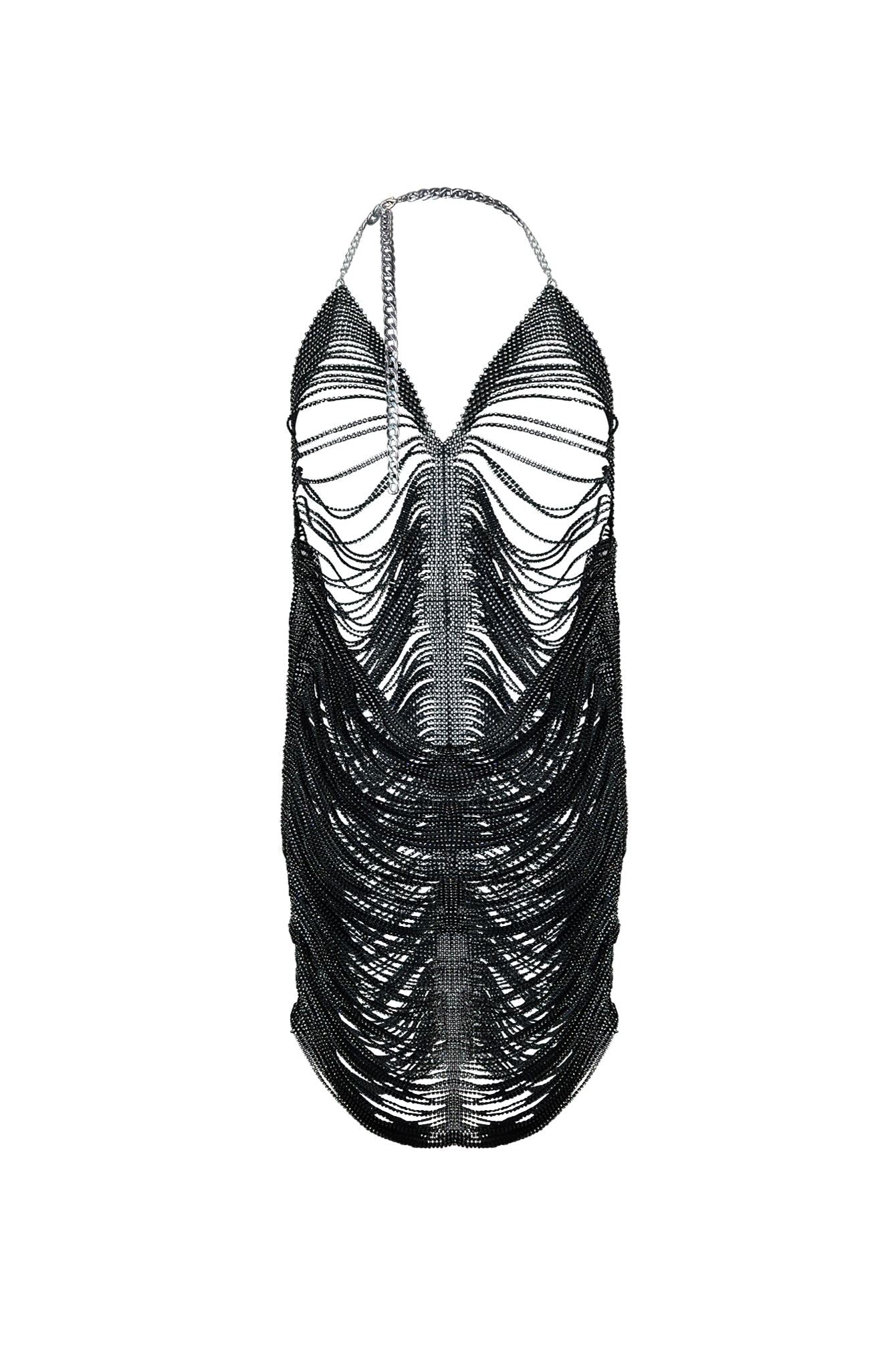 Saving Up Rhinestone Halter Cover Up Dress