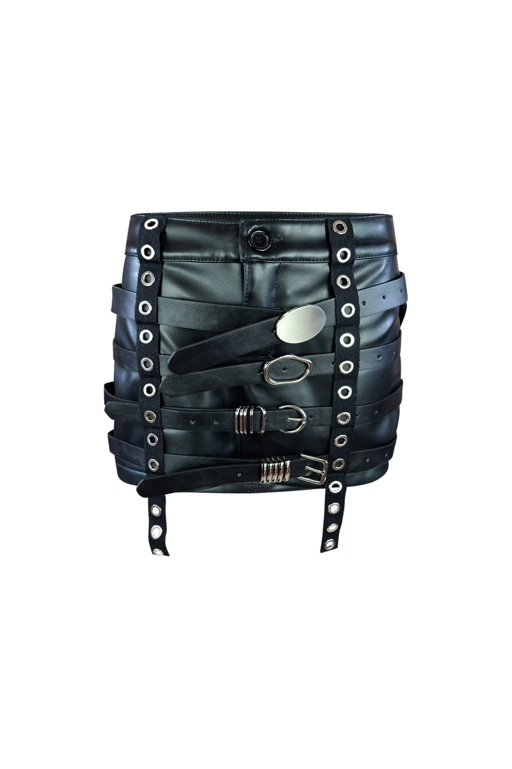 Here 4 You Belted Faux Leather Skirt